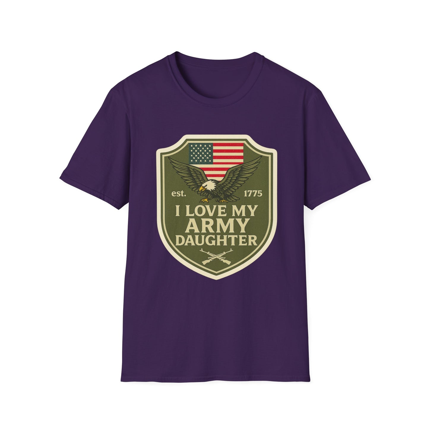 "I Love My Army Daughter" Military Support Patriotic Army Softstyle Tshirt