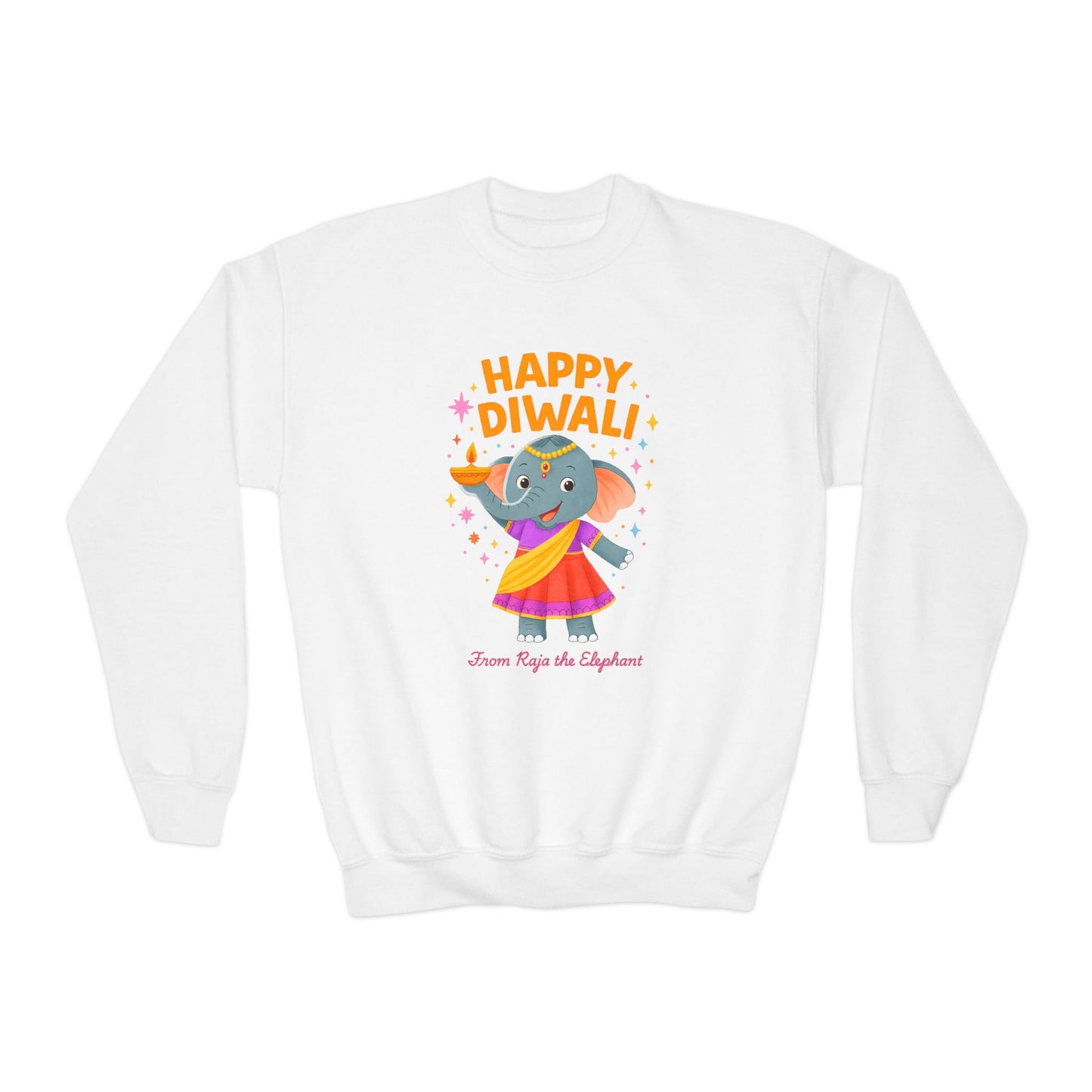"Happy Diwali" from Raja the Elephant Girl's Sweatshirt