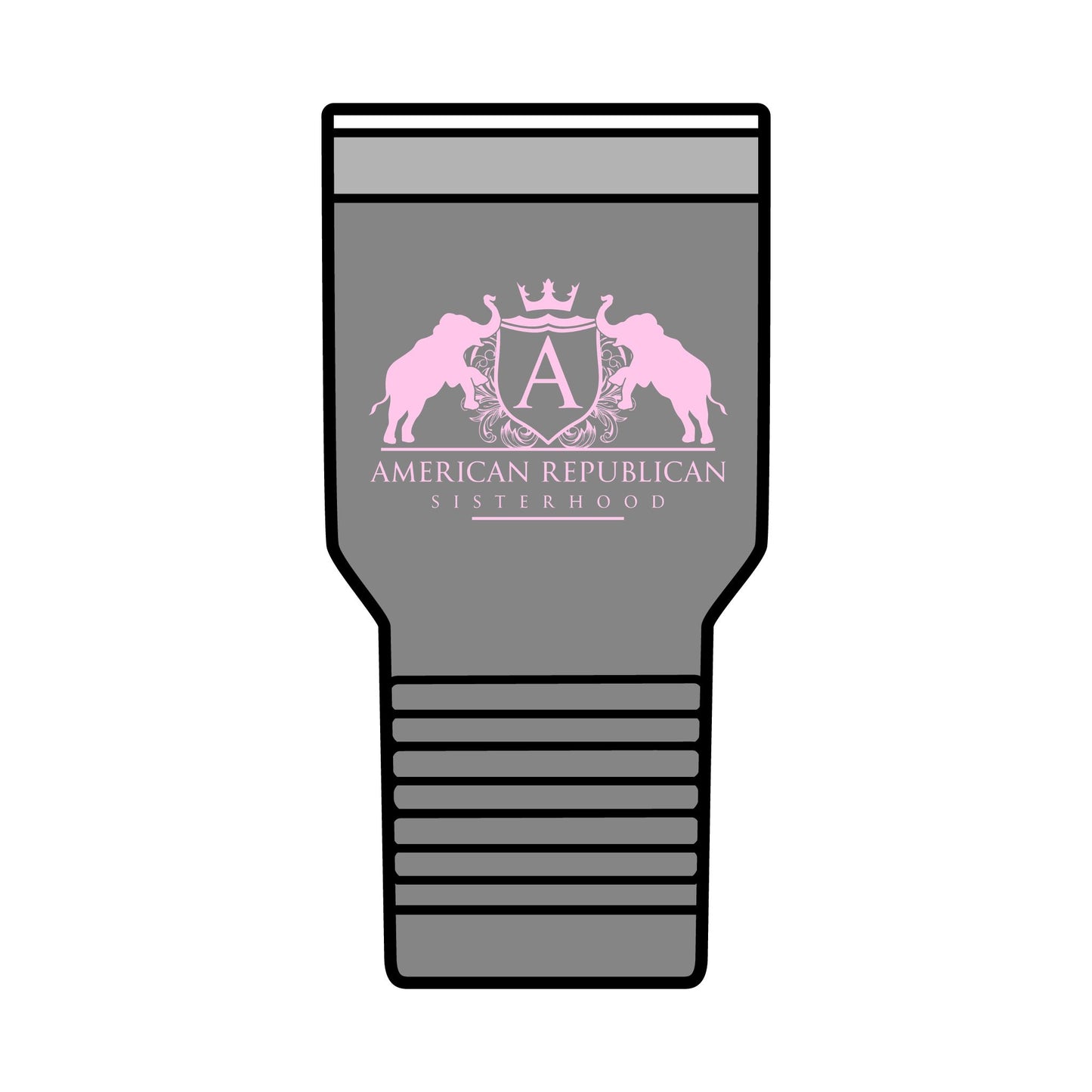 ARS Insulated Tumbler (30oz Dark Gray with Pink Logo)