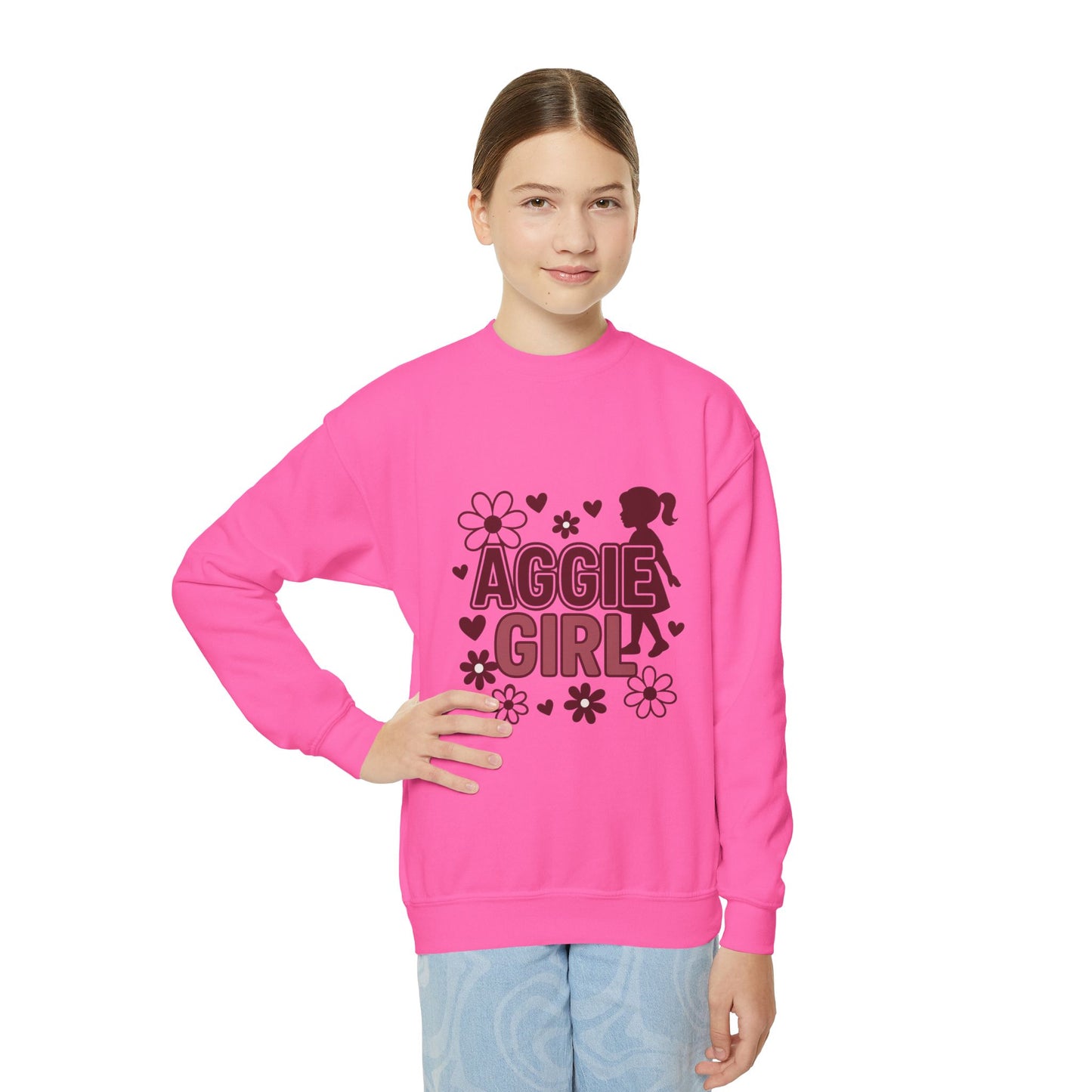 "Aggie Girl" Texas A&M Kids Sweatshirt - Sweet Baby Jeez Teez