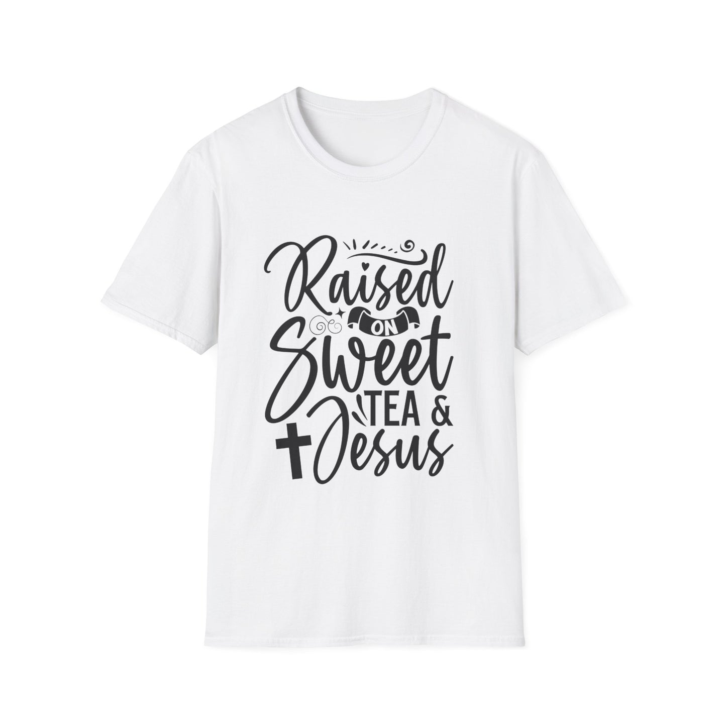 Sweet Tea and Jesus Women's Relaxed/Plus Tshirt (Black Logo) - Sweet Baby Jeez Teez