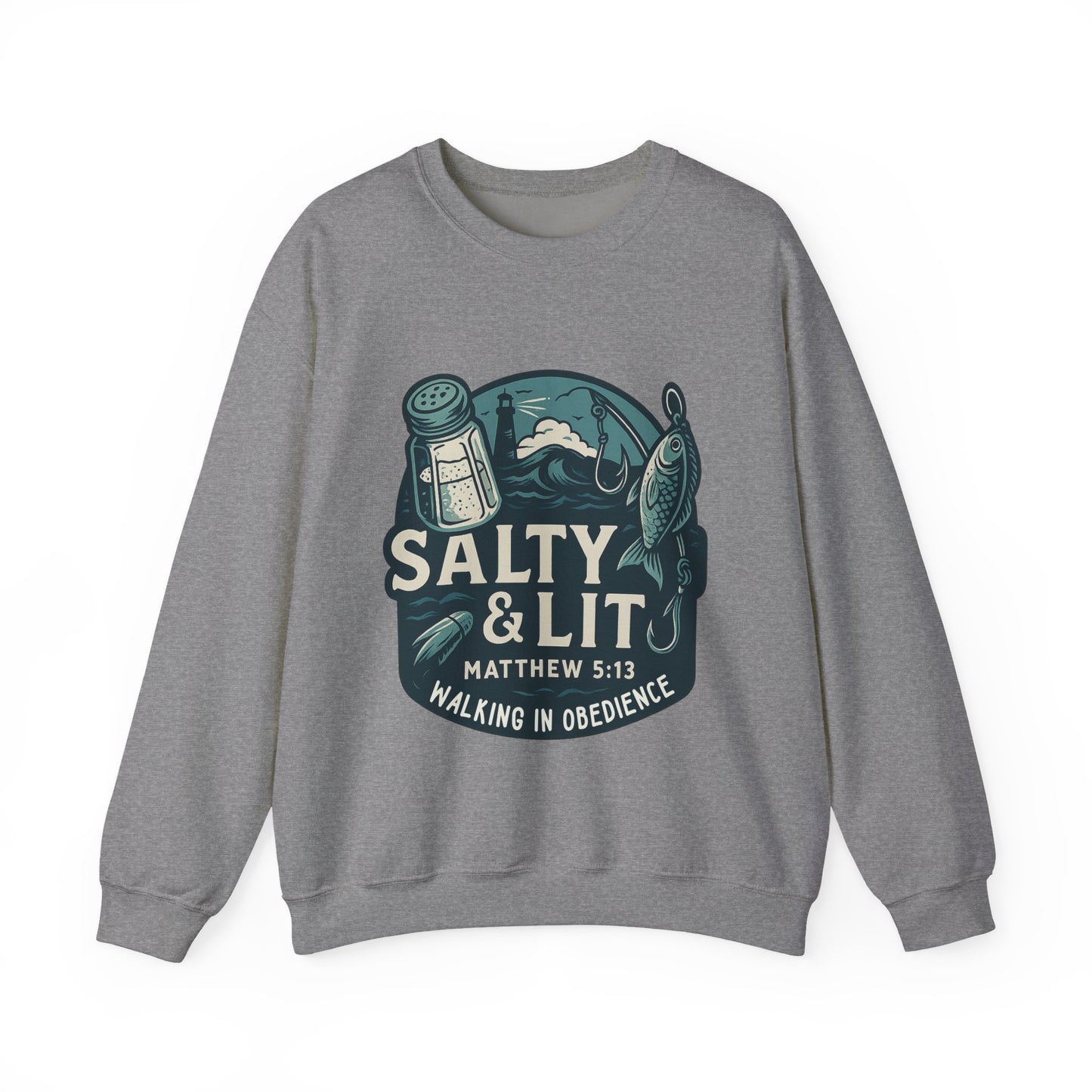"Salty & Lit" Matthew 5:13 Bible Verse Christian Sweatshirt