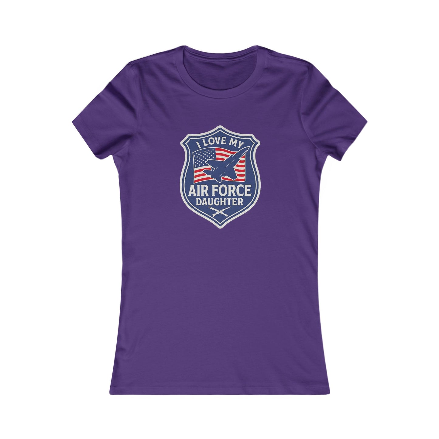 "I Love My Air Force Daughter" Military Mom Patriotic Fitted T-Shirt