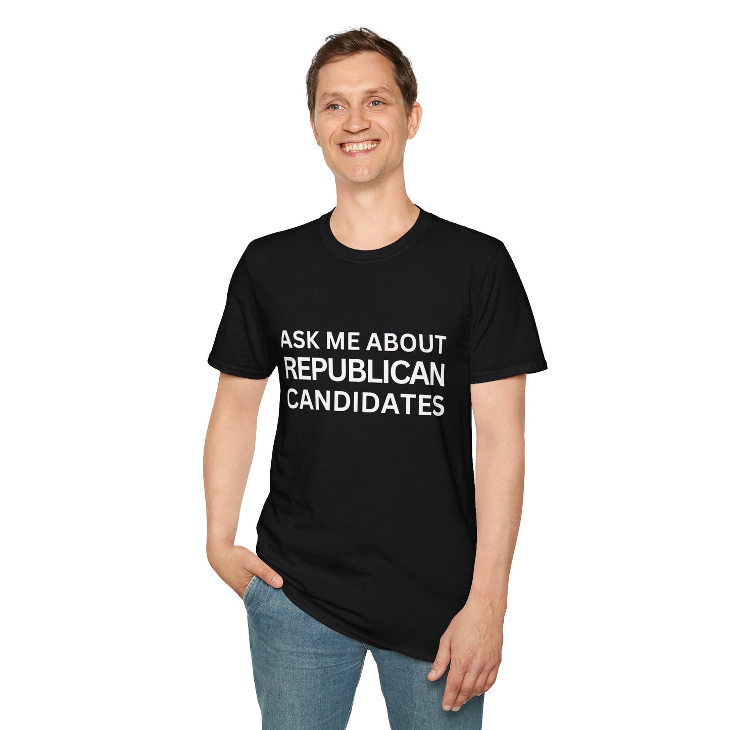 Ask Me Unisex Relaxed Tshirt (White Logo) - Sweet Baby Jeez Teez