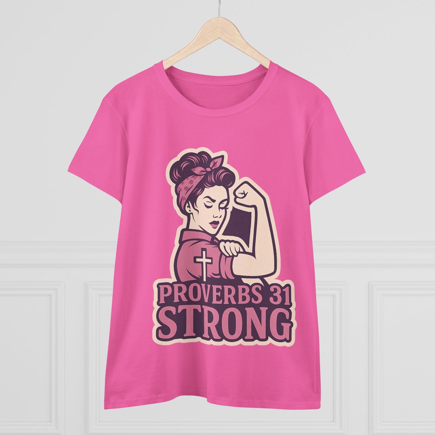 Proverbs 31 Strong Christian Women's Empowering Midweight T-Shirt