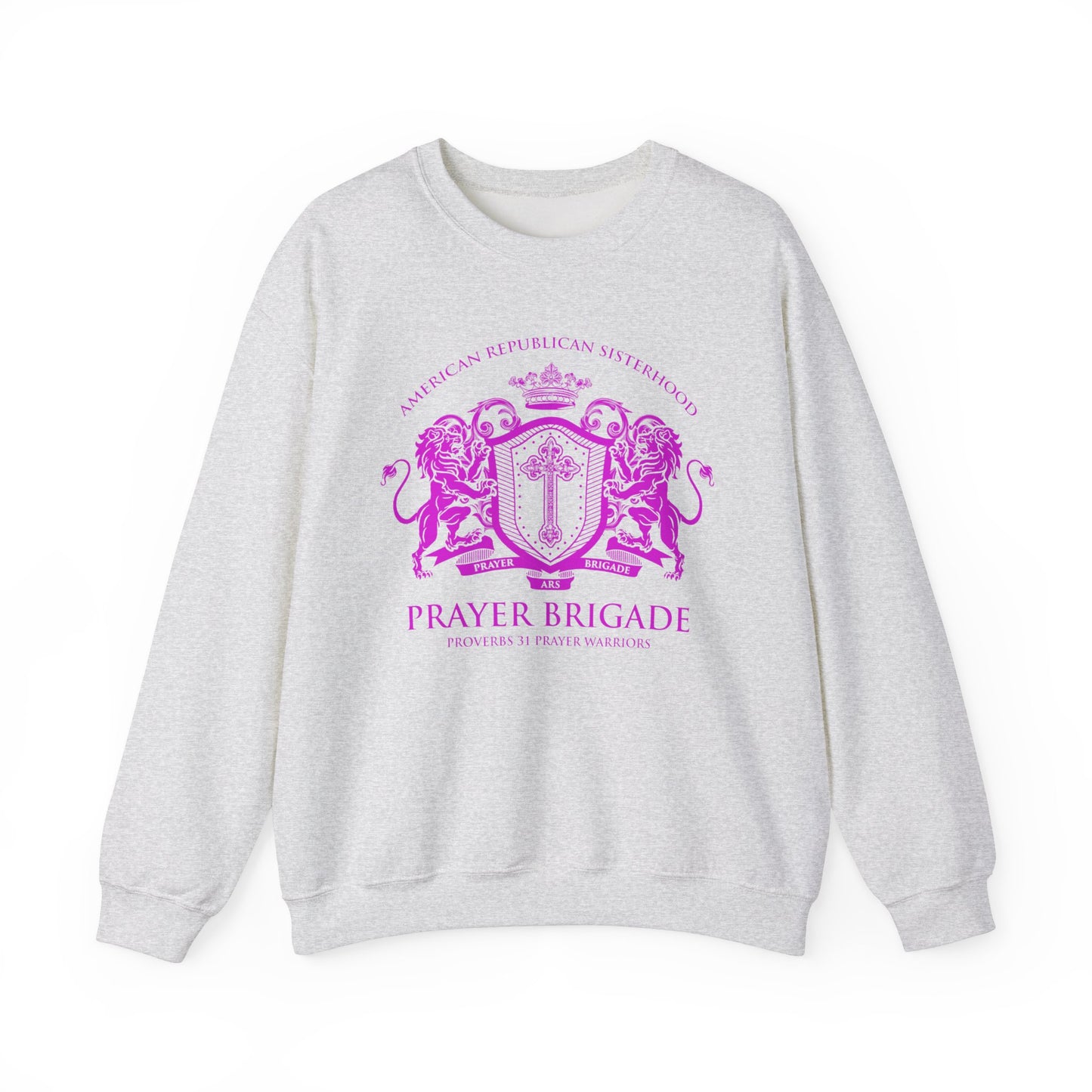 ARS Prayer Brigade Unisex Sweatshirt (Dark Gray with Hot Pink Logo)