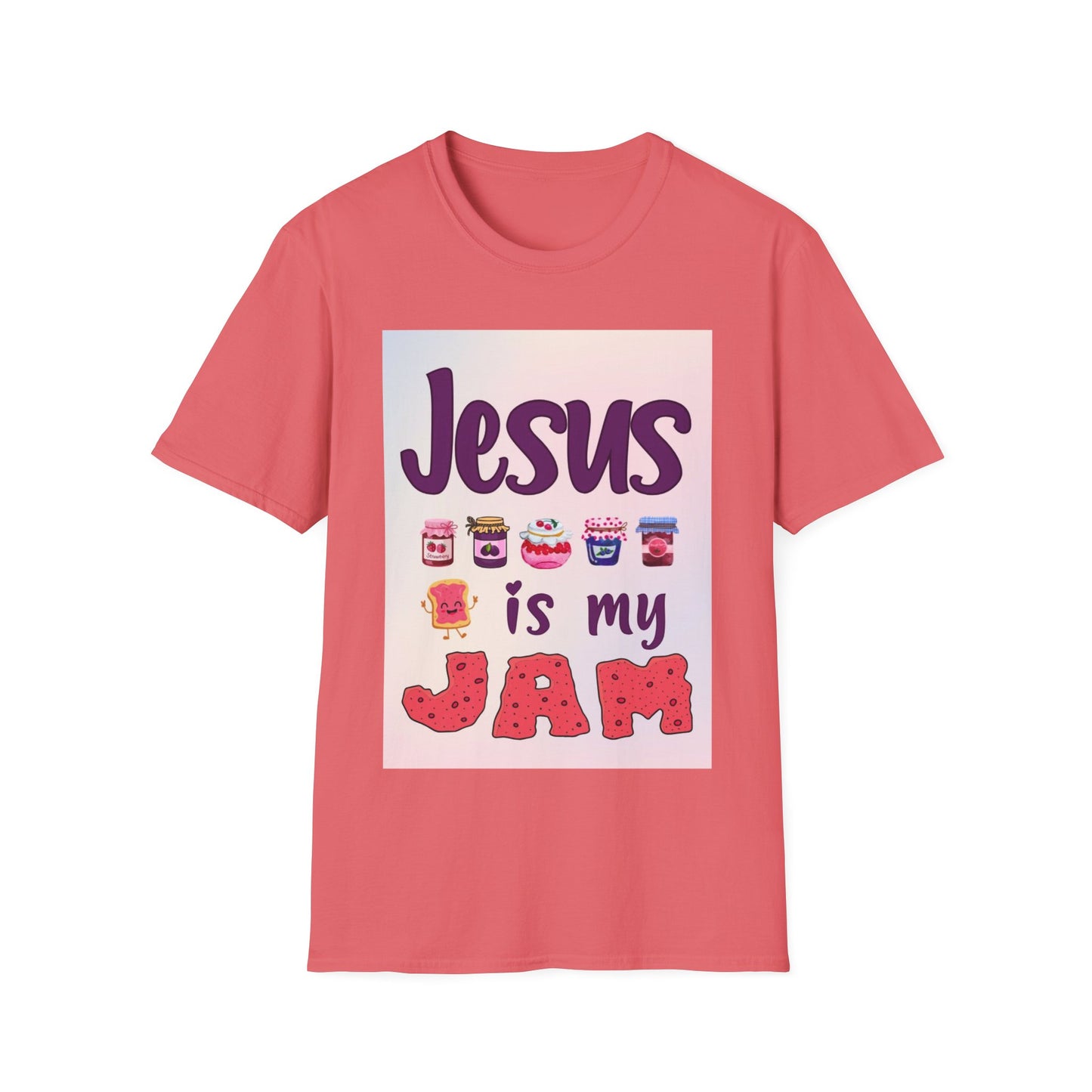 "Jesus is my Jam" Women's Relaxed Softstyle Tshirt (Rainbow Logo) - Sweet Baby Jeez Teez