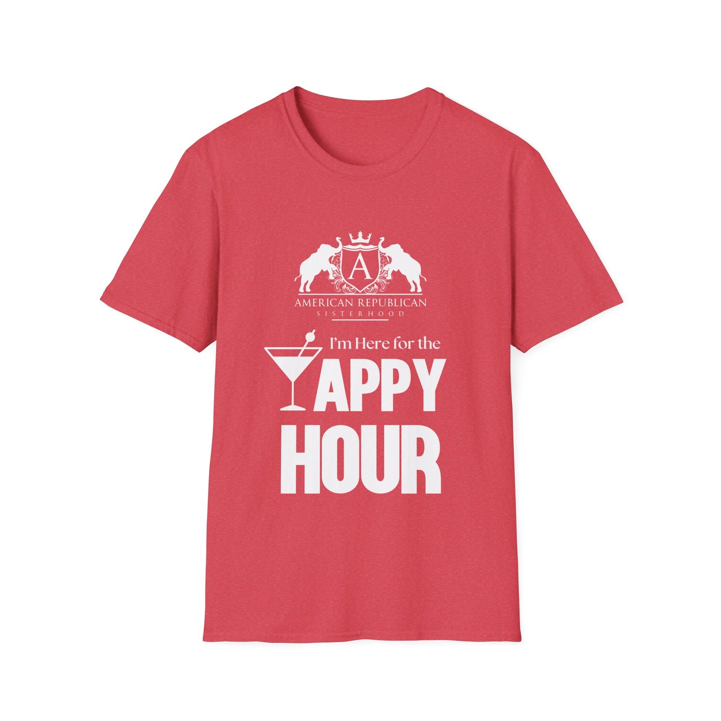 Here for the Yappy Hour Women's Unisex/Relaxed Tshirt (ARS-White Logo) - Sweet Baby Jeez Teez