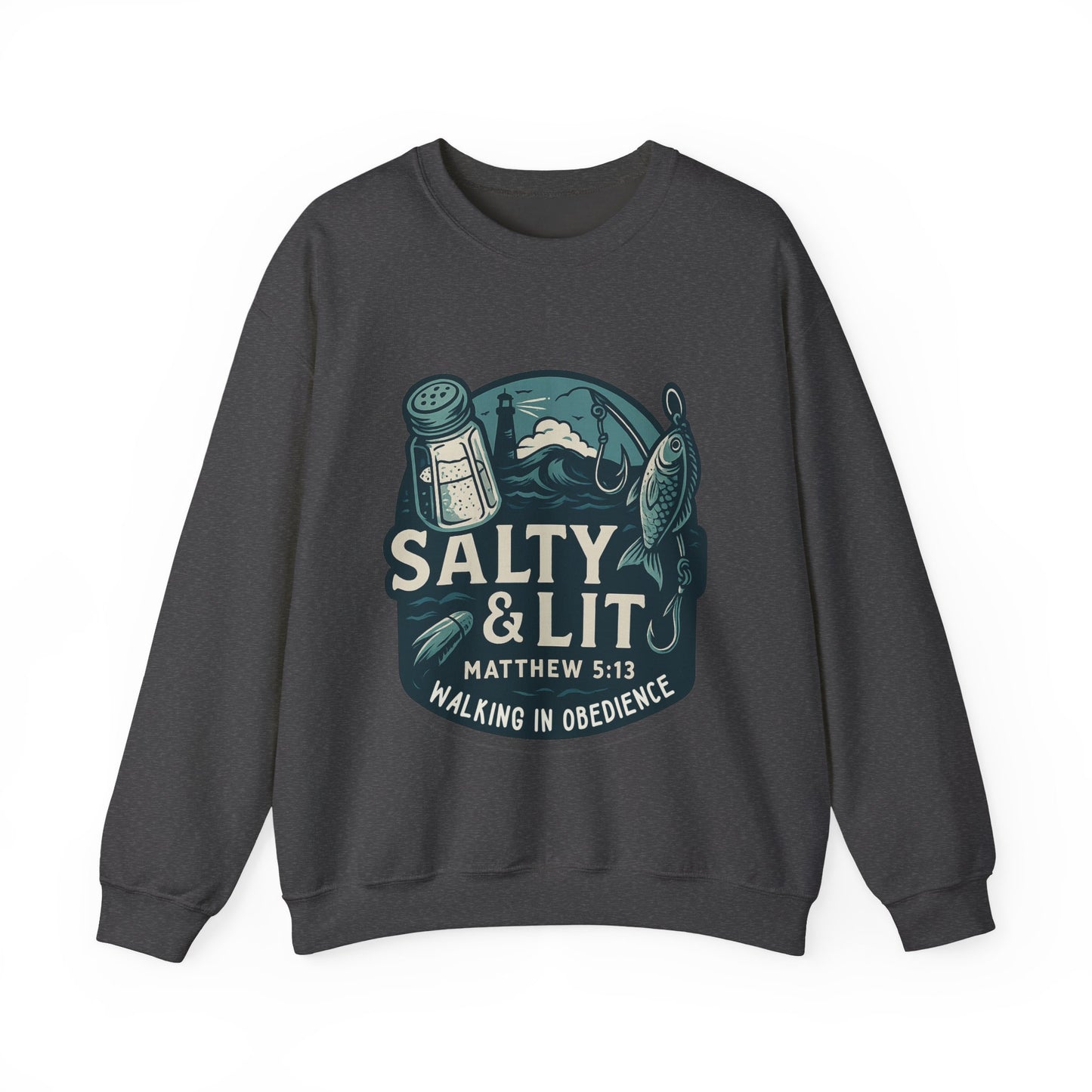 "Salty & Lit" Matthew 5:13 Bible Verse Christian Sweatshirt