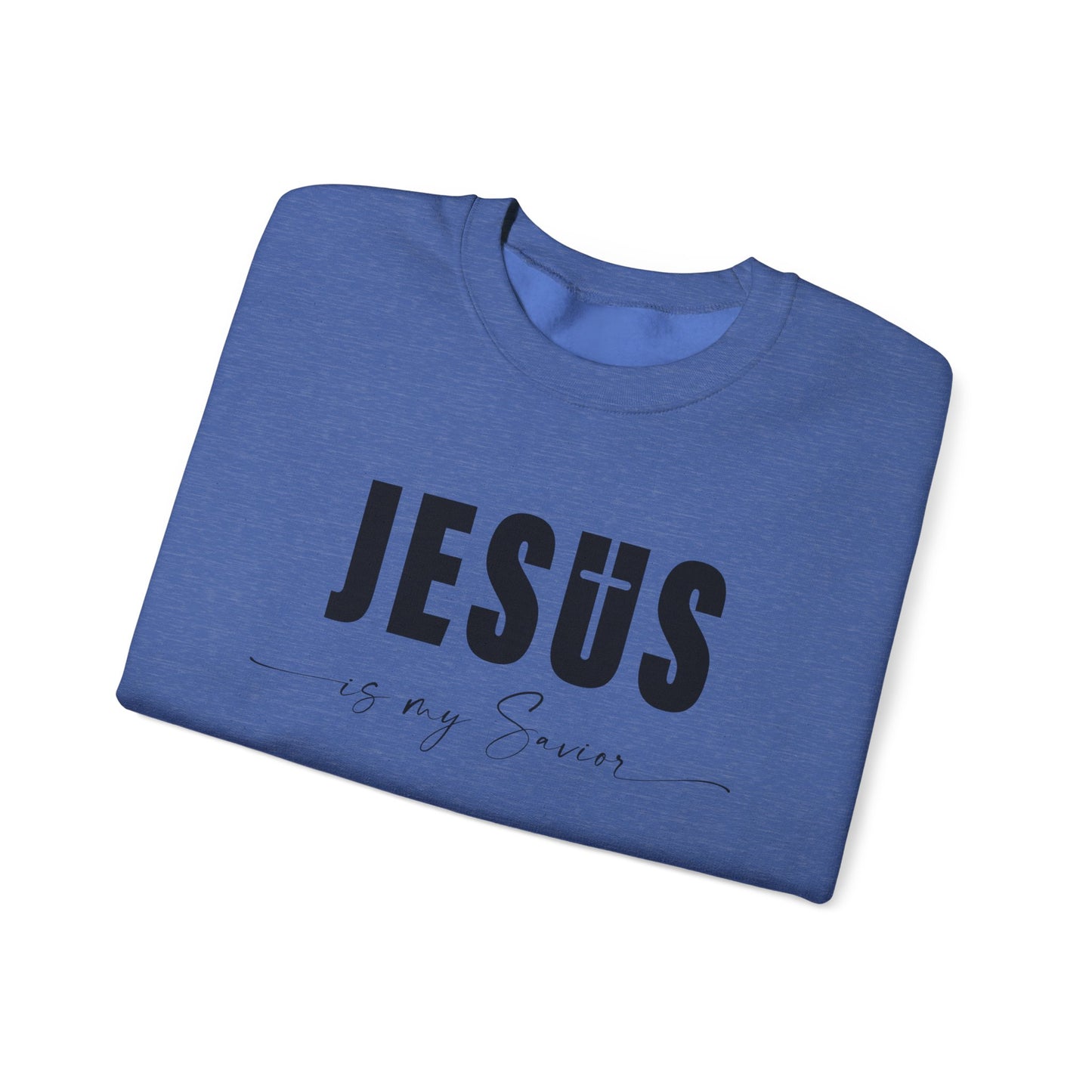 "Jesus is My Savior" Christian Faith Sweatshirt (Black Logo)