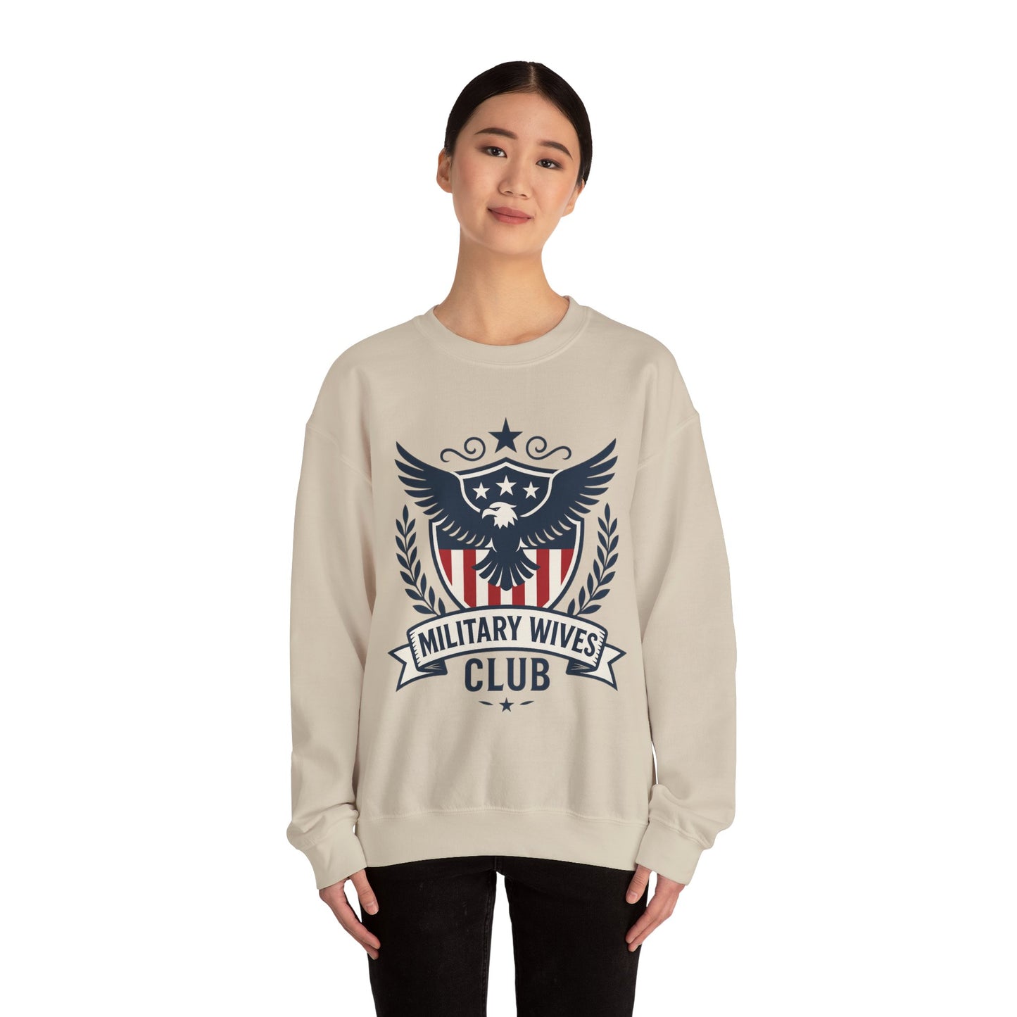 Military Moms Wives Club Relaxed Crewneck Sweatshirt