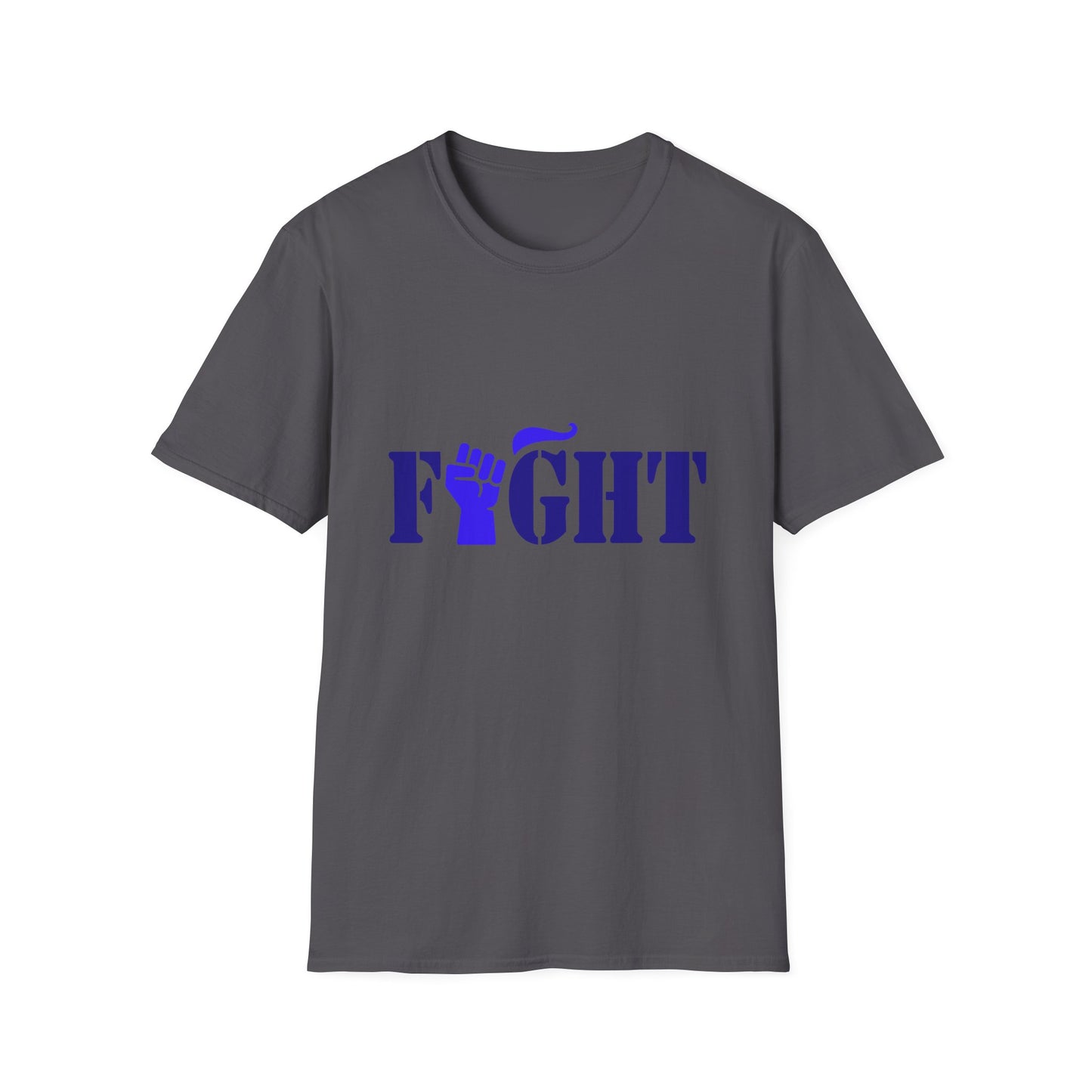 Fight Men's Tshirt (Blue Fist Logo) - Sweet Baby Jeez Teez