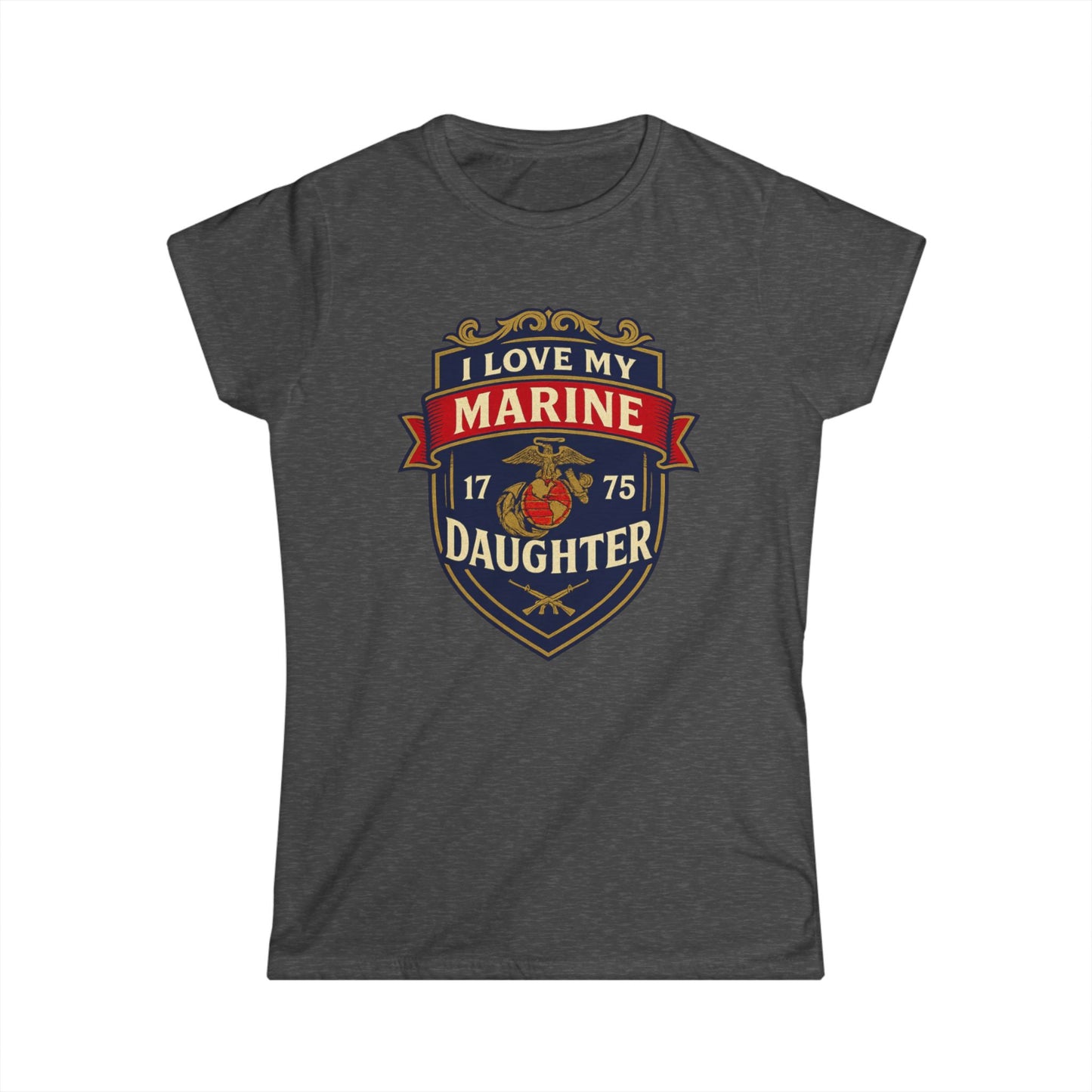 "I Love My Marine Daughter" Patriotic Women's Fitted T-Shirt for Marine Military Mom