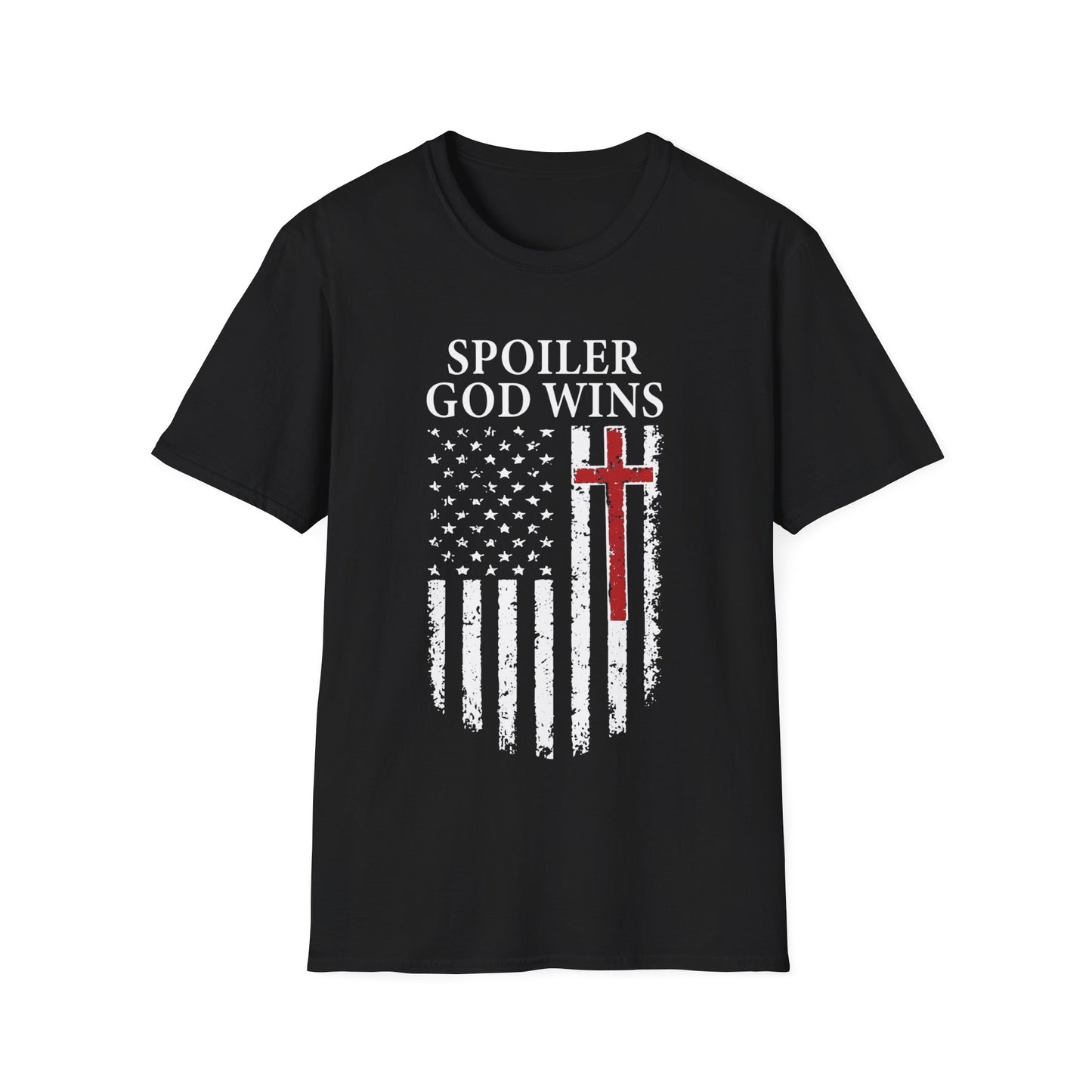 "Spoiler God Wins" Christian Unisex Softstyle T-Shirt