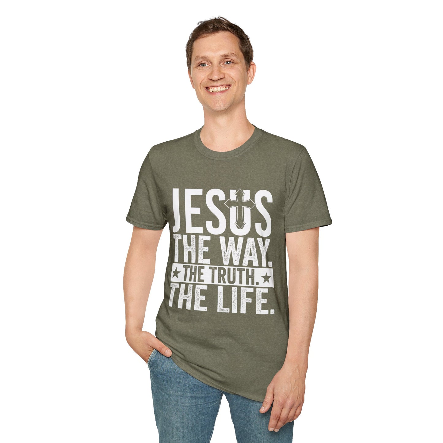 "Jesus The Way, The Truth, The Life" Unisex Tshirt (White Logo)