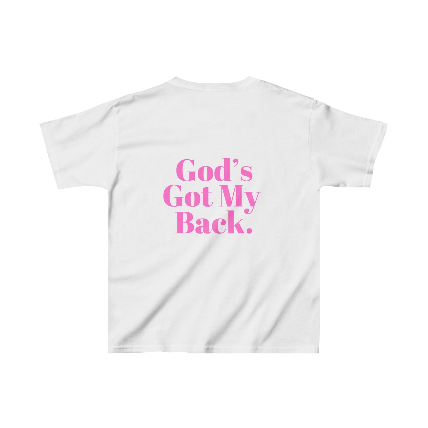 Gods Got My Back Girls Tshirt (Pink Logo) - Sweet Baby Jeez Teez