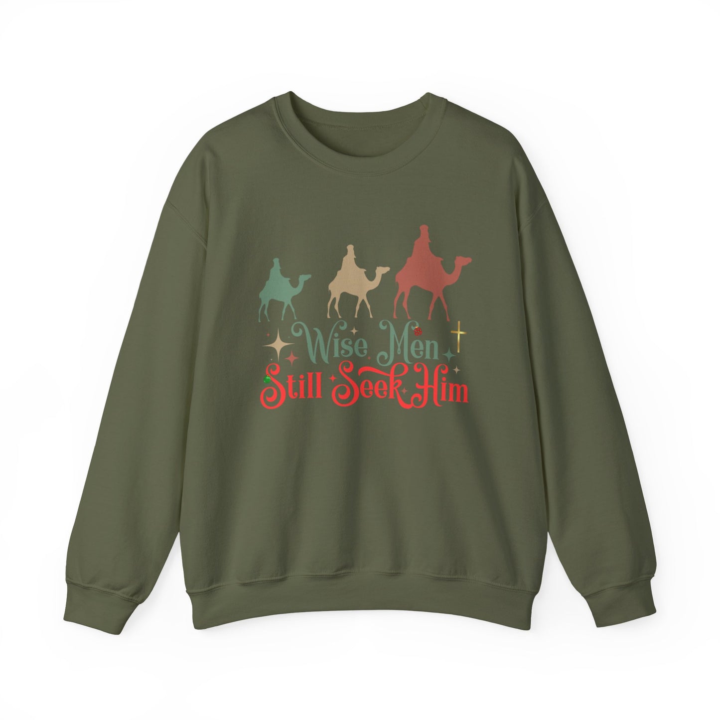 Wise Men Still Seek Him Crewneck Sweatshirt - Christmas Gift, Faith Sweatshirt, Biblical Inspiration, Jesus is the Reason for the Season - Sweet Baby Jeez Teez