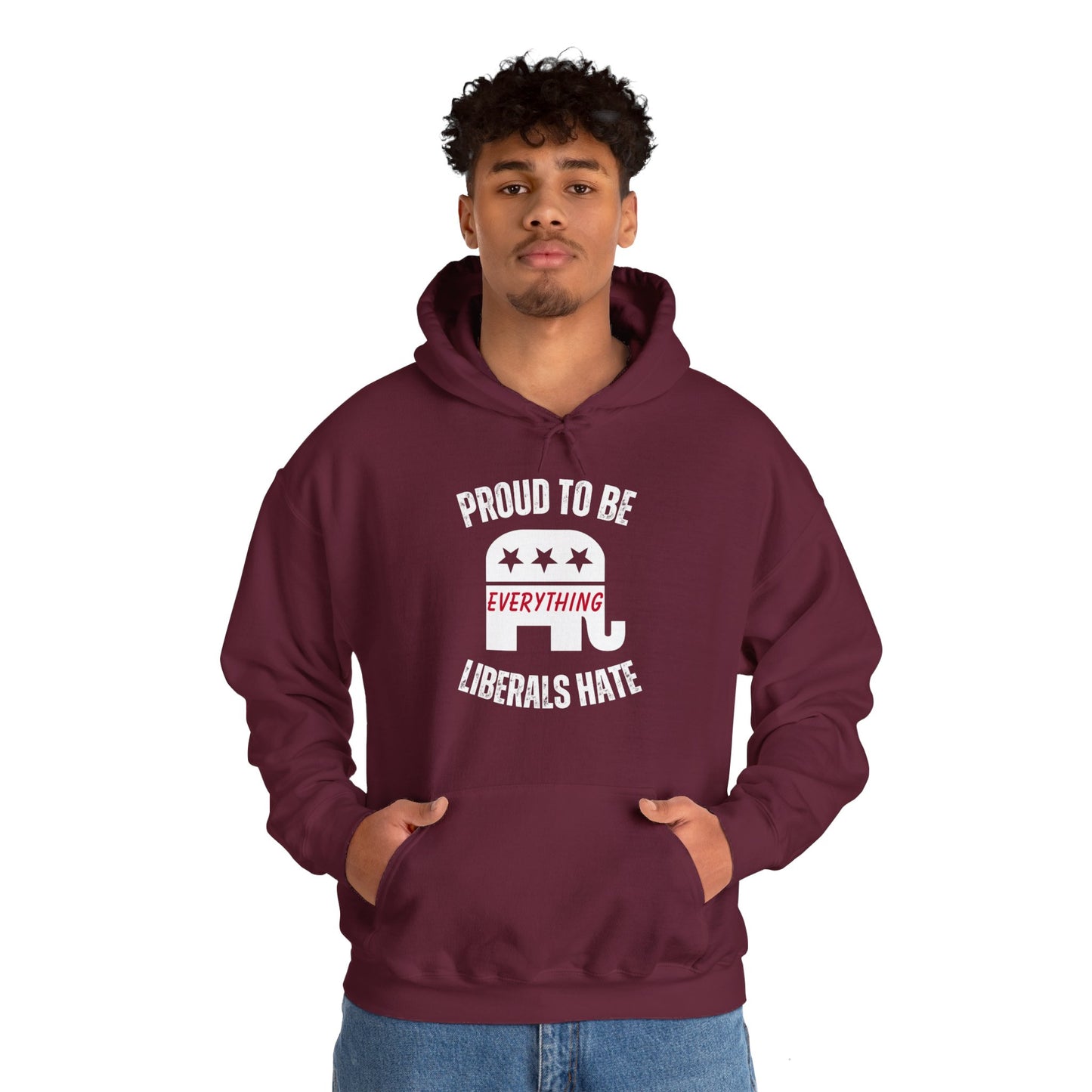 Proud to Be Men's Hoodie (White Logo) - Sweet Baby Jeez Teez