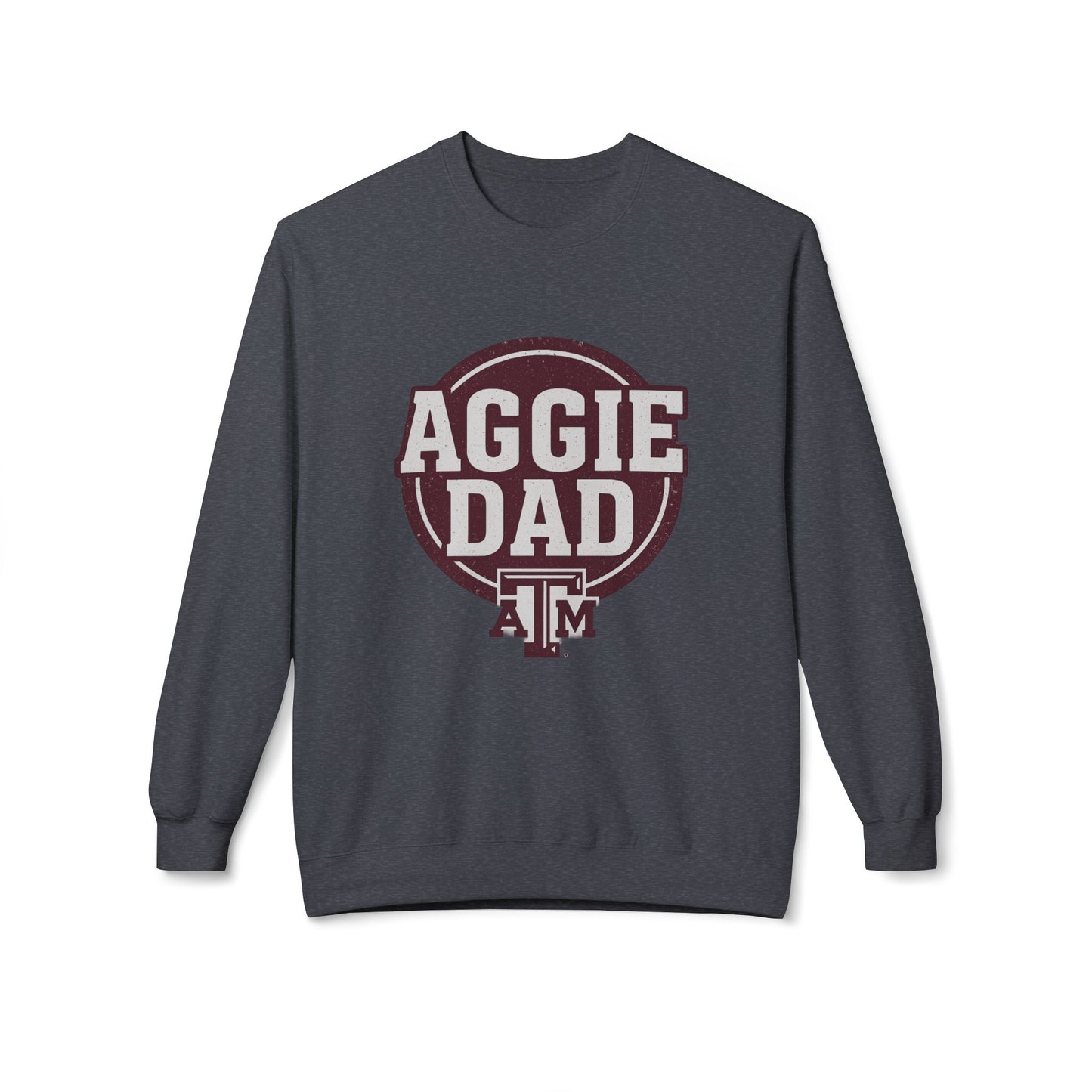 Aggie Dad Texas A&M Midweight Fleece Crewneck Sweatshirt - Sweet Baby Jeez Teez