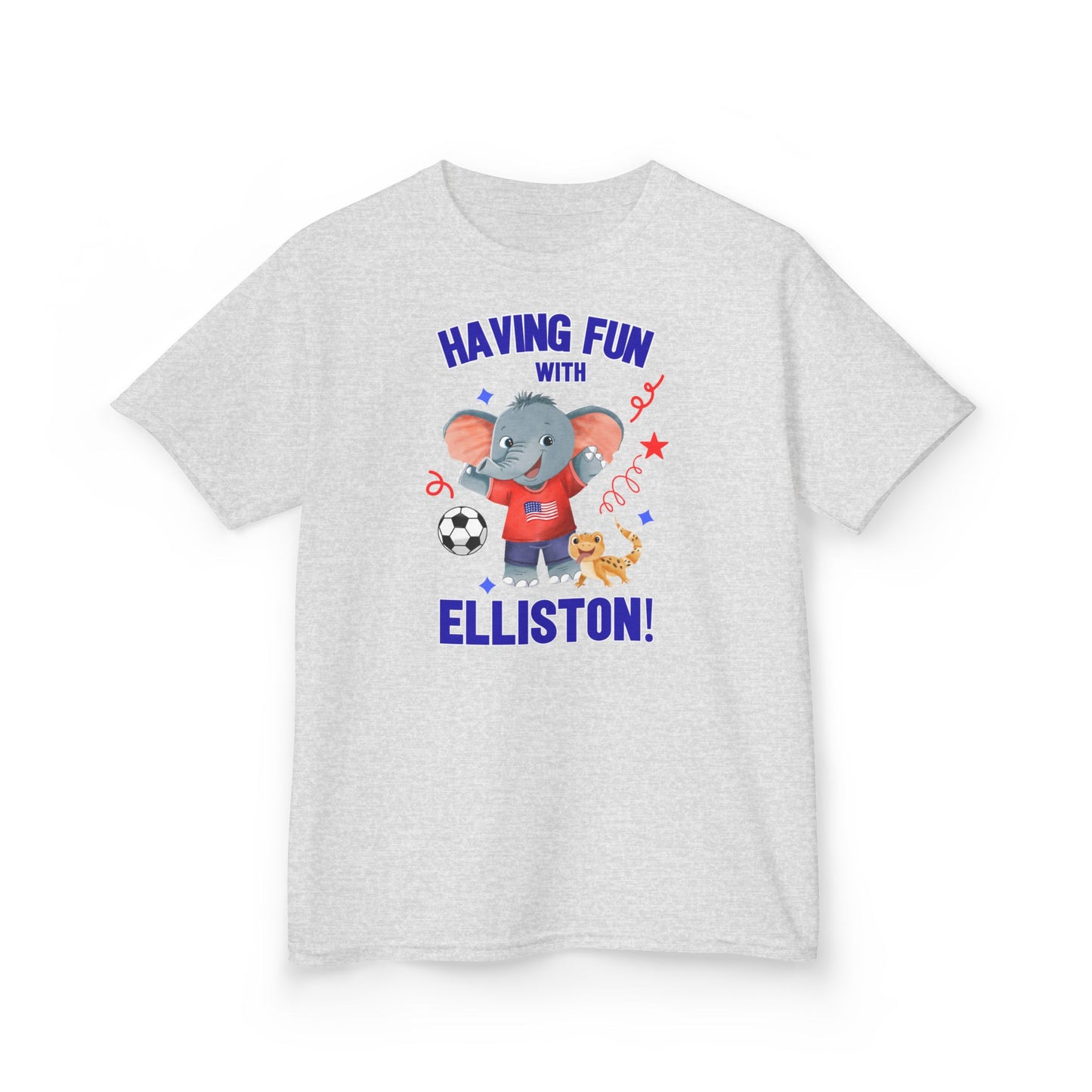 Elliston the Elephant (TM) Having fun with Elliston Kids Tshirt - Sweet Baby Jeez Teez