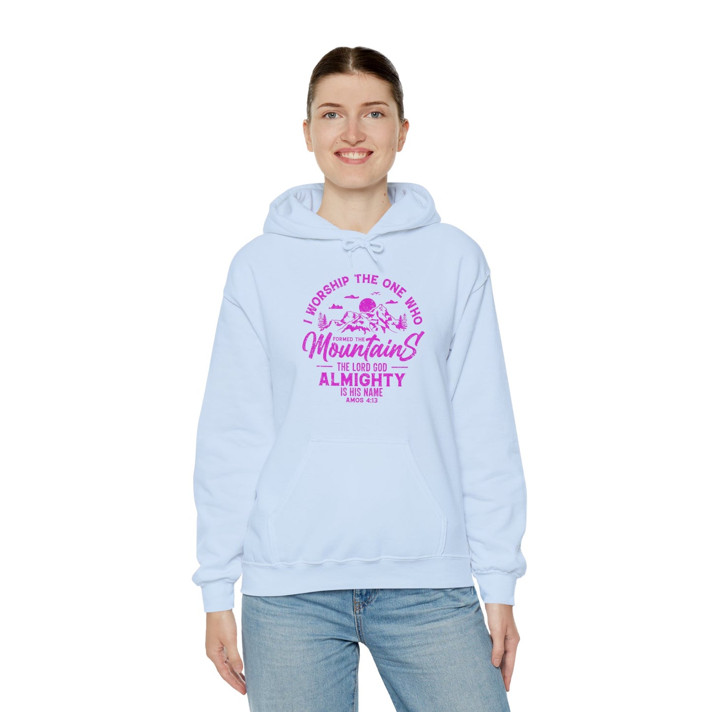 Mountains Women's Relaxed Hoodie (Hot Pink Logo)