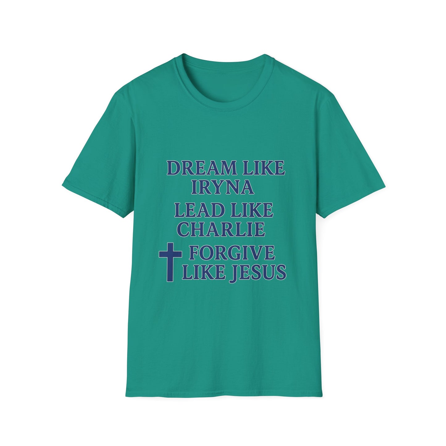 Dream, Lead, Forgive Men's Unisex Tshirt (Midnight Blue Logo)