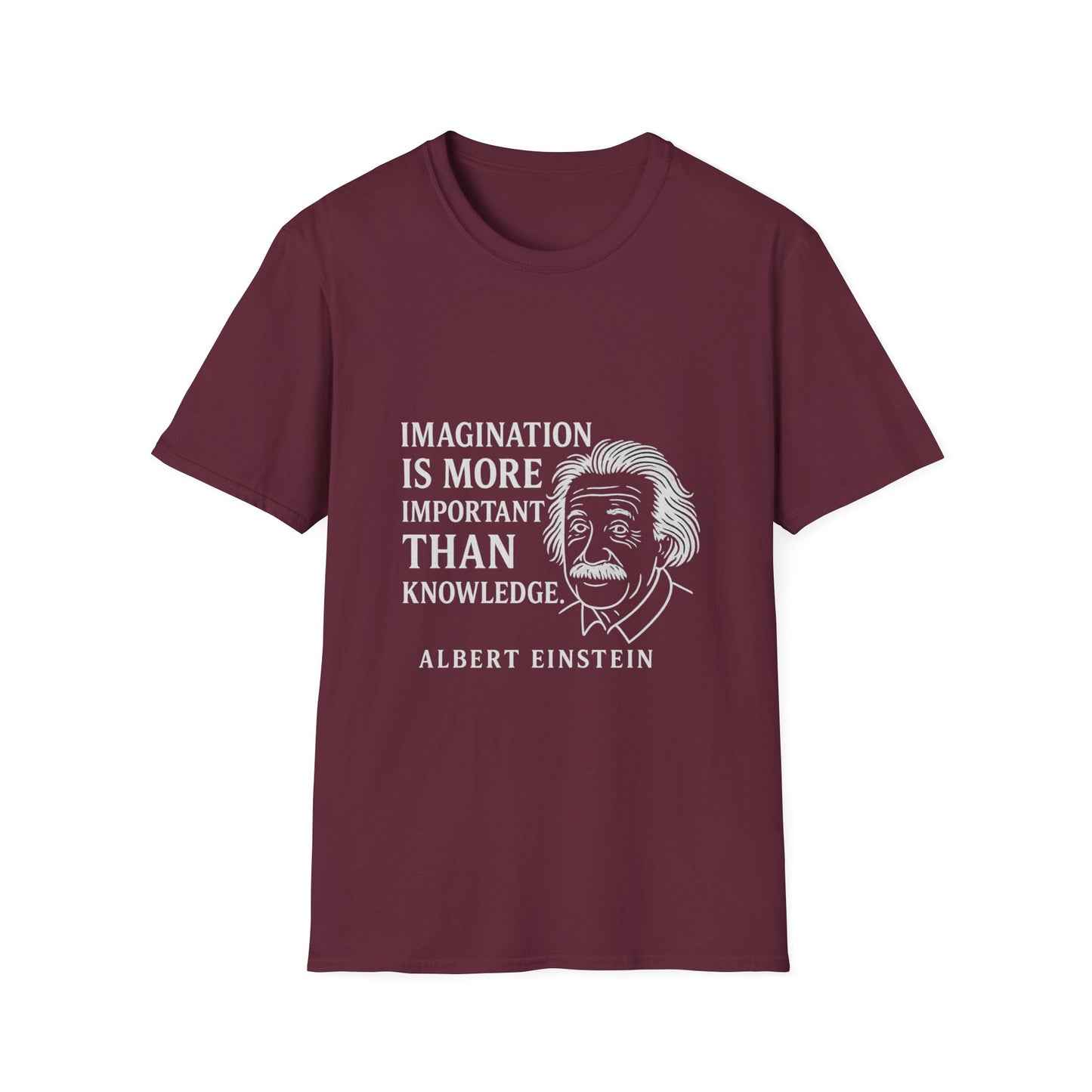 "Imagination" Einstein Quote Unisex Softstyle T-Shirt (IW Logo)