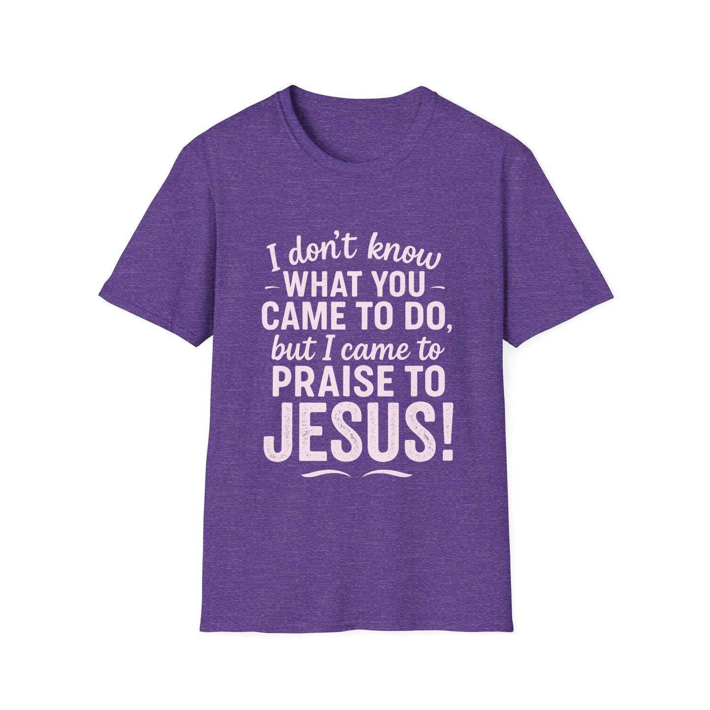 "I Came to Praise Jesus" Relaxed Softstyle Tshirt (Light Pink Logo) - Sweet Baby Jeez Teez