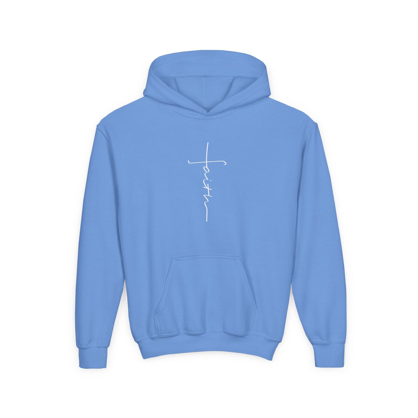 Cross Made From Faith Girl's Hoodie (White Logo)