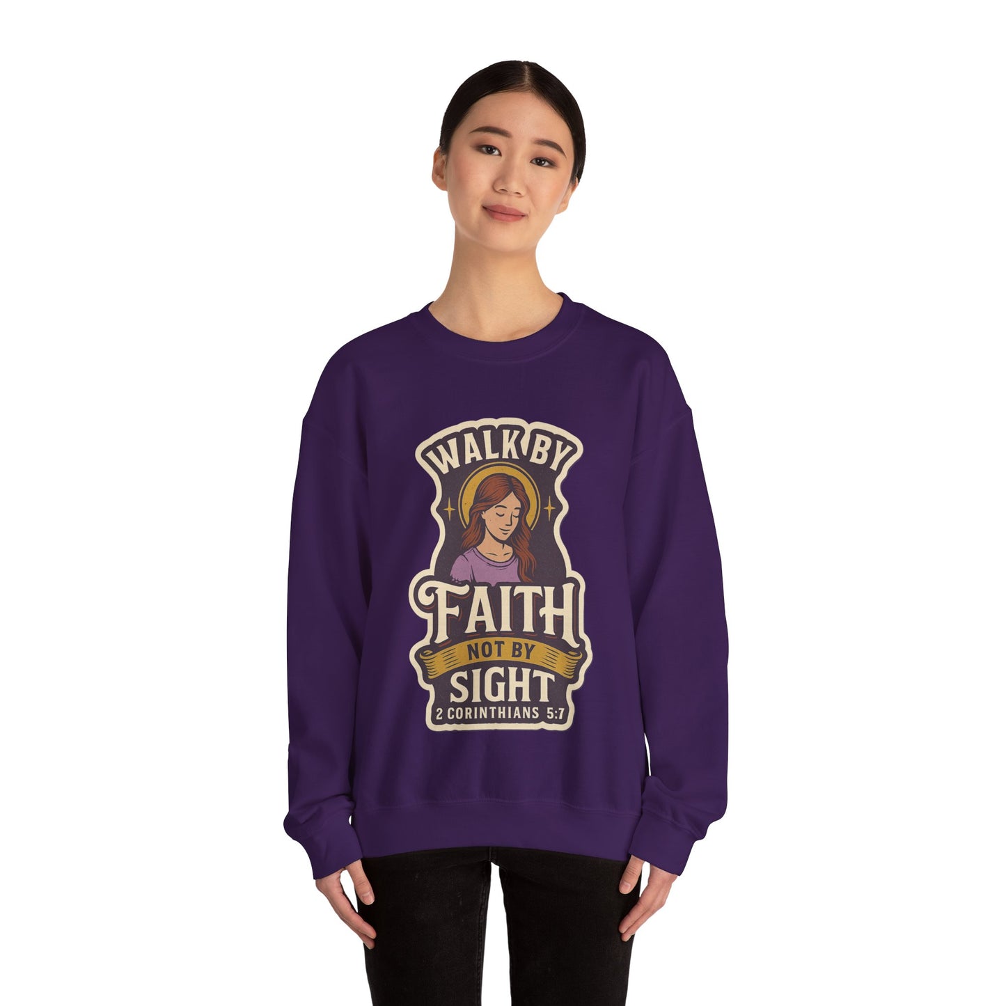 "Walk by Faith" Bible Verse Christian Inspirational Sweatshirt
