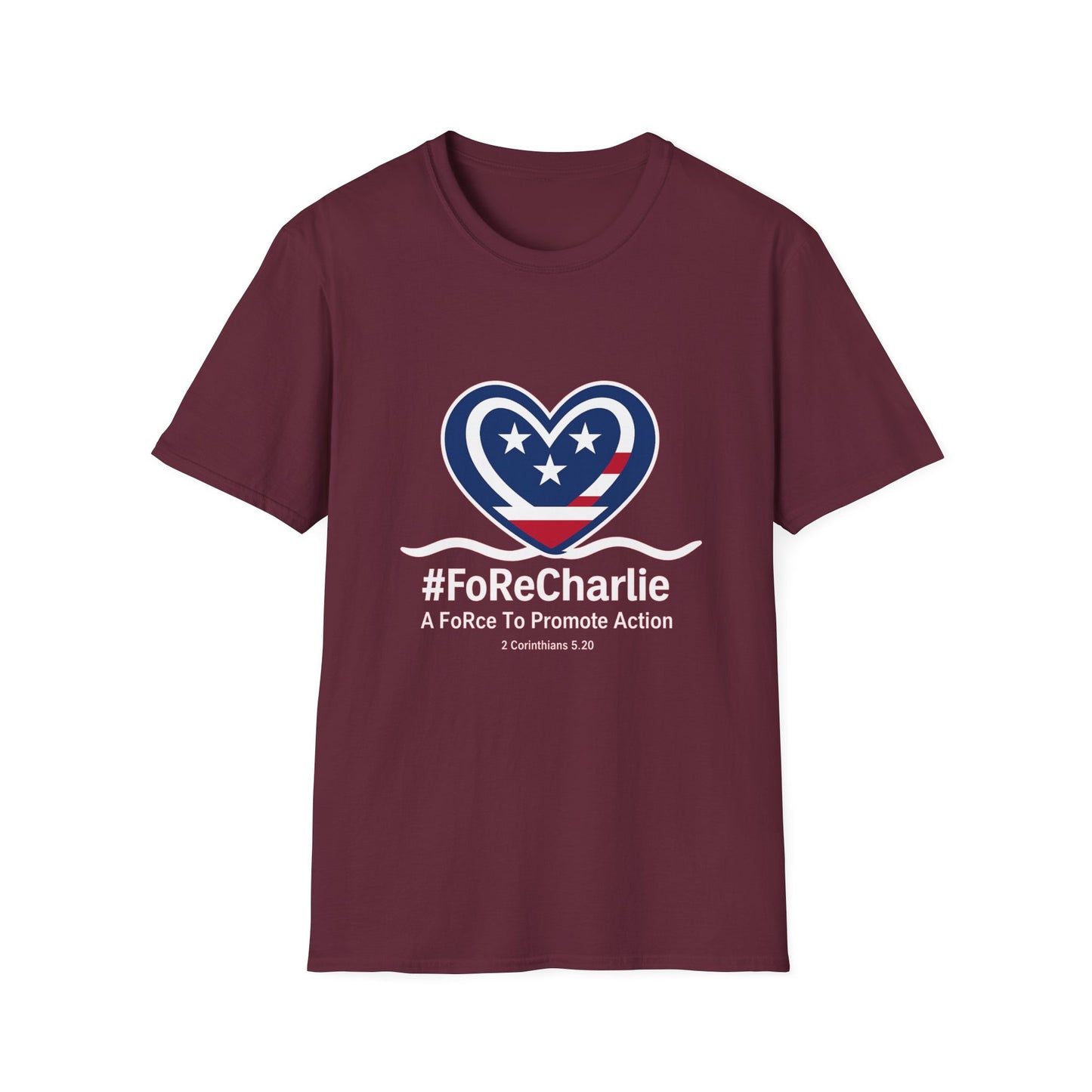 "FoRe Charlie" Ambassador Pageant Memorial Tshirt of Charlie (White Heart Logo)