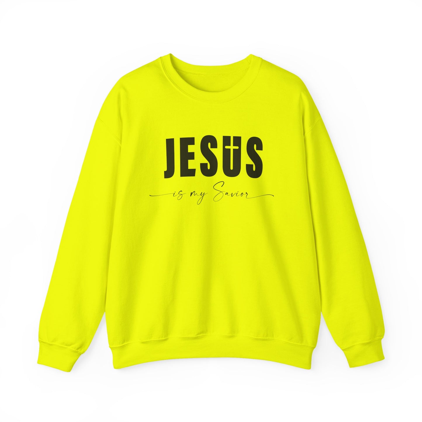 "Jesus is My Savior" Christian Faith Sweatshirt (Black Logo)