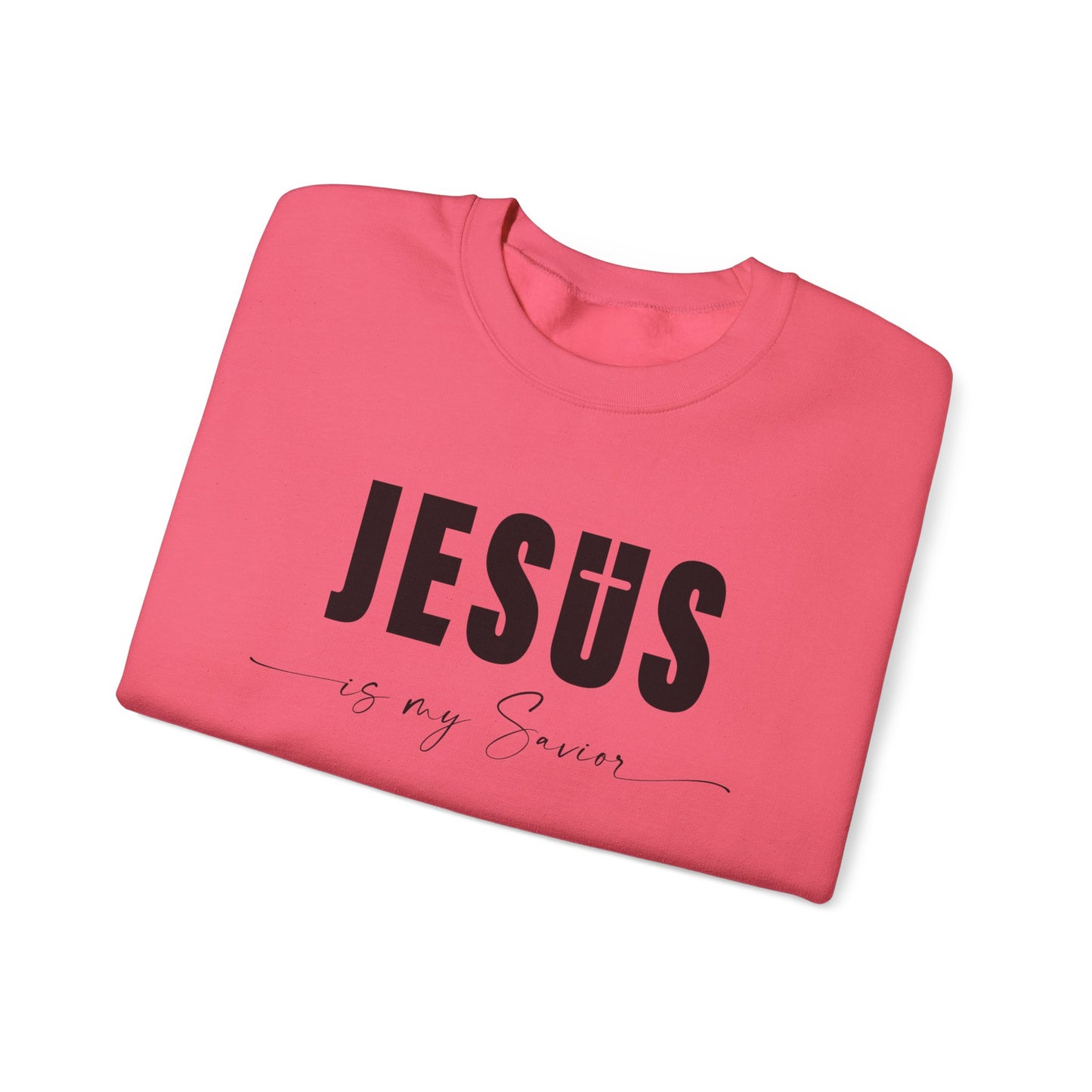 "Jesus is My Savior" Christian Faith Sweatshirt (Black Logo)