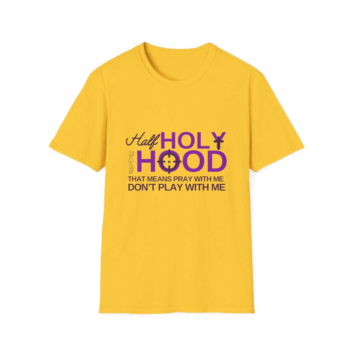 Half Holy Womens Relaxed/Plus Tshirt (Plum Logo) - Sweet Baby Jeez Teez