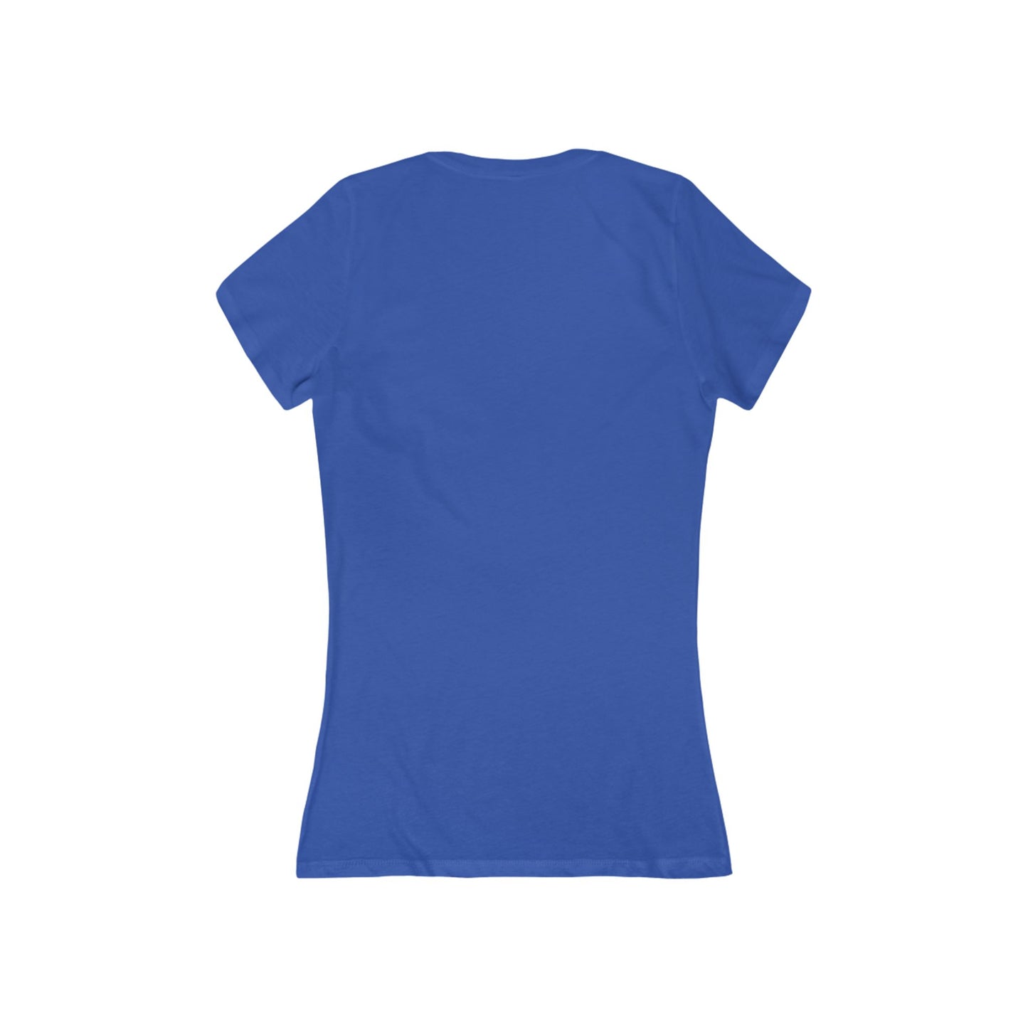 Cross-ed T Faith Christian Women's Deep V Fitted Tshirt (White Logo)