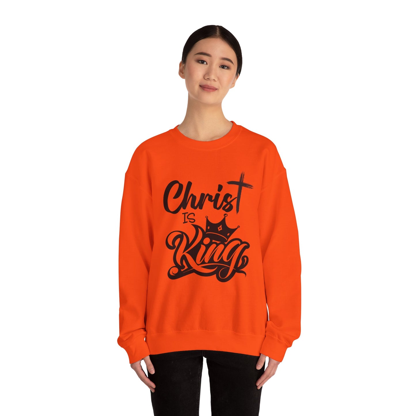 "Christ is King" Unisex Crewneck Sweatshirt - Sweet Baby Jeez Teez