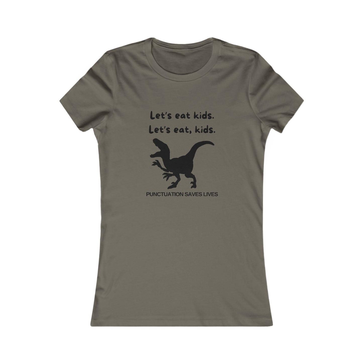 Lets Eat Kids Womens Fitted Tshirt (Black Logo) - Sweet Baby Jeez Teez