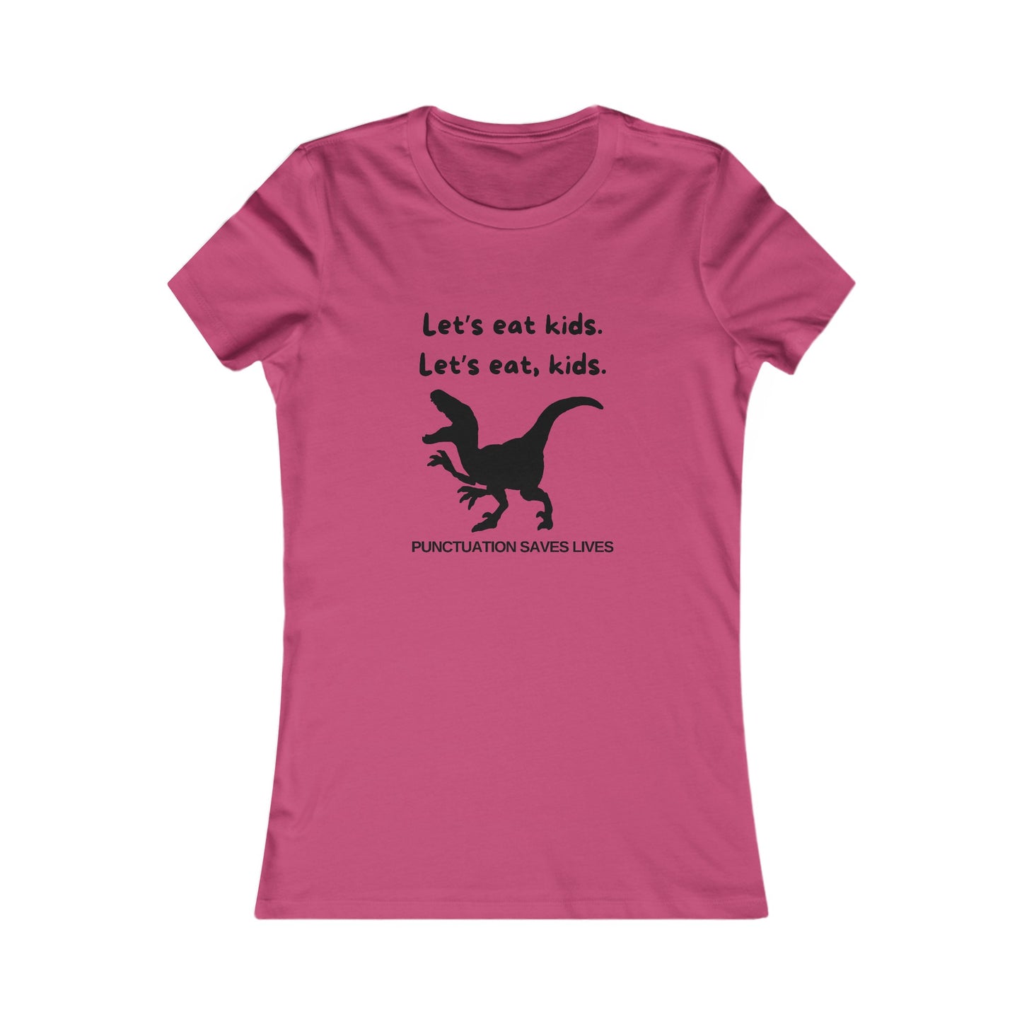 Lets Eat Kids Womens Fitted Tshirt (Black Logo) - Sweet Baby Jeez Teez