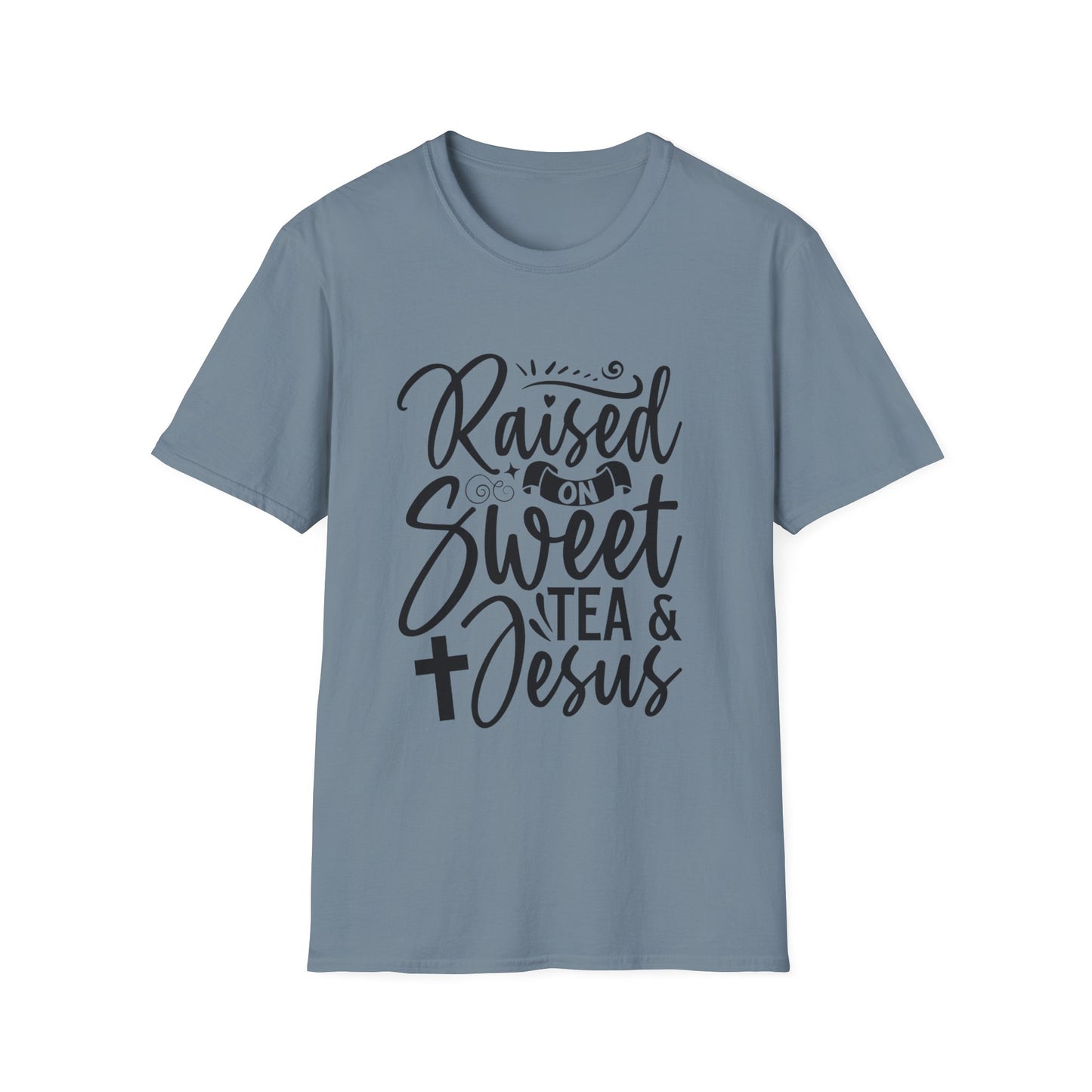 Sweet Tea and Jesus Women's Relaxed/Plus Tshirt (Black Logo) - Sweet Baby Jeez Teez