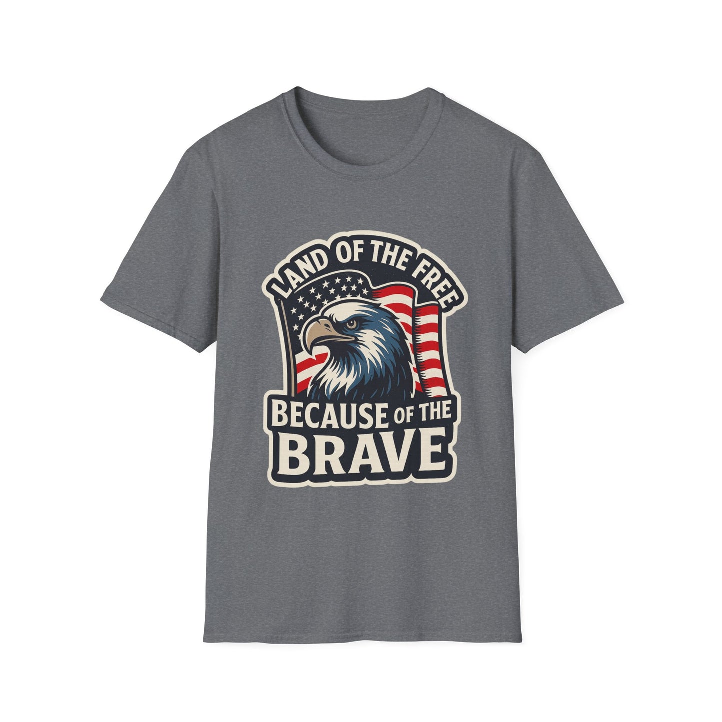 "Land of the Free" Patriotic Eagle Softstyle T-Shirt (American Flag)