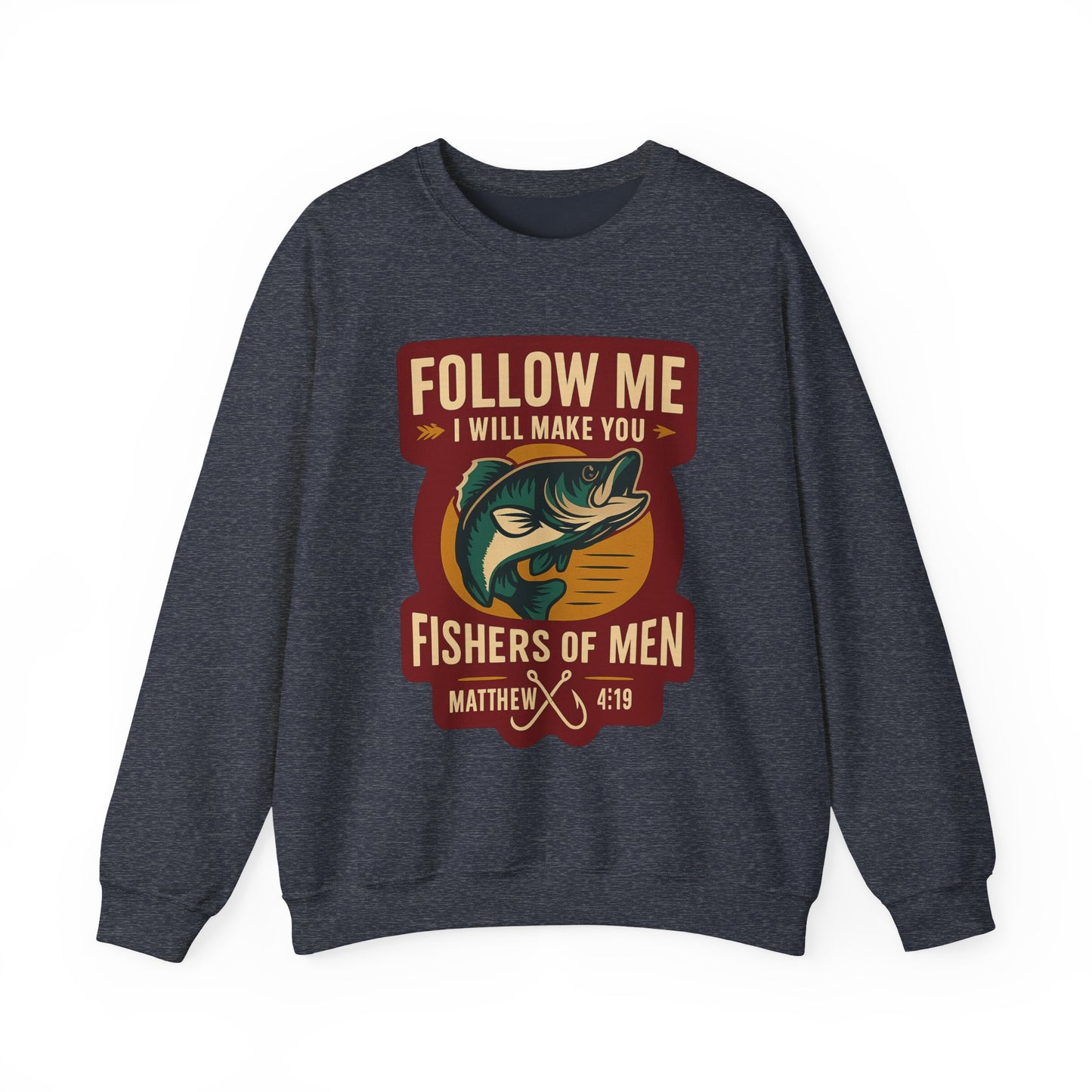 "Follow Me" Fisherman Bible Verse Crewneck Sweatshirt