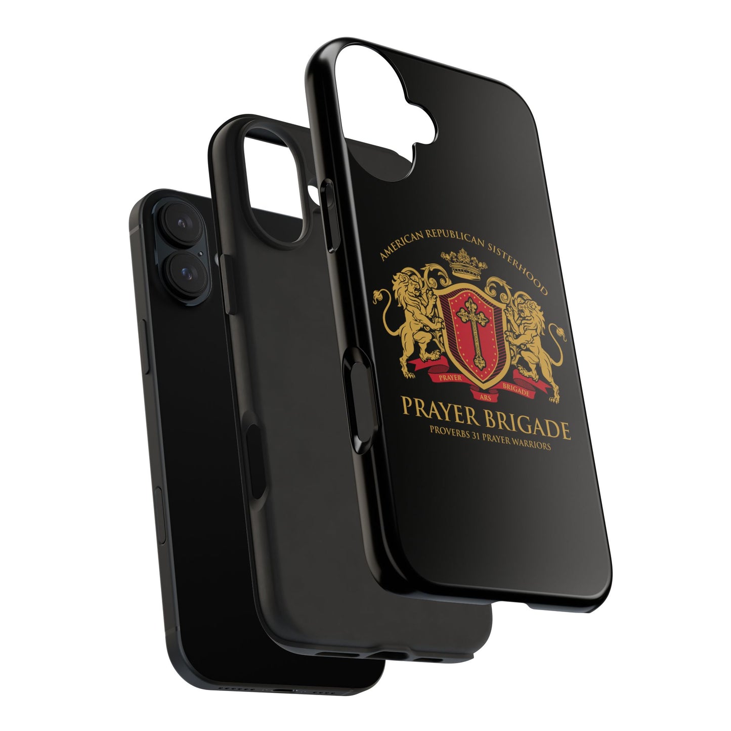 ARS Prayer Brigade Tough Phone Case (Black with Gold/Red Logo)