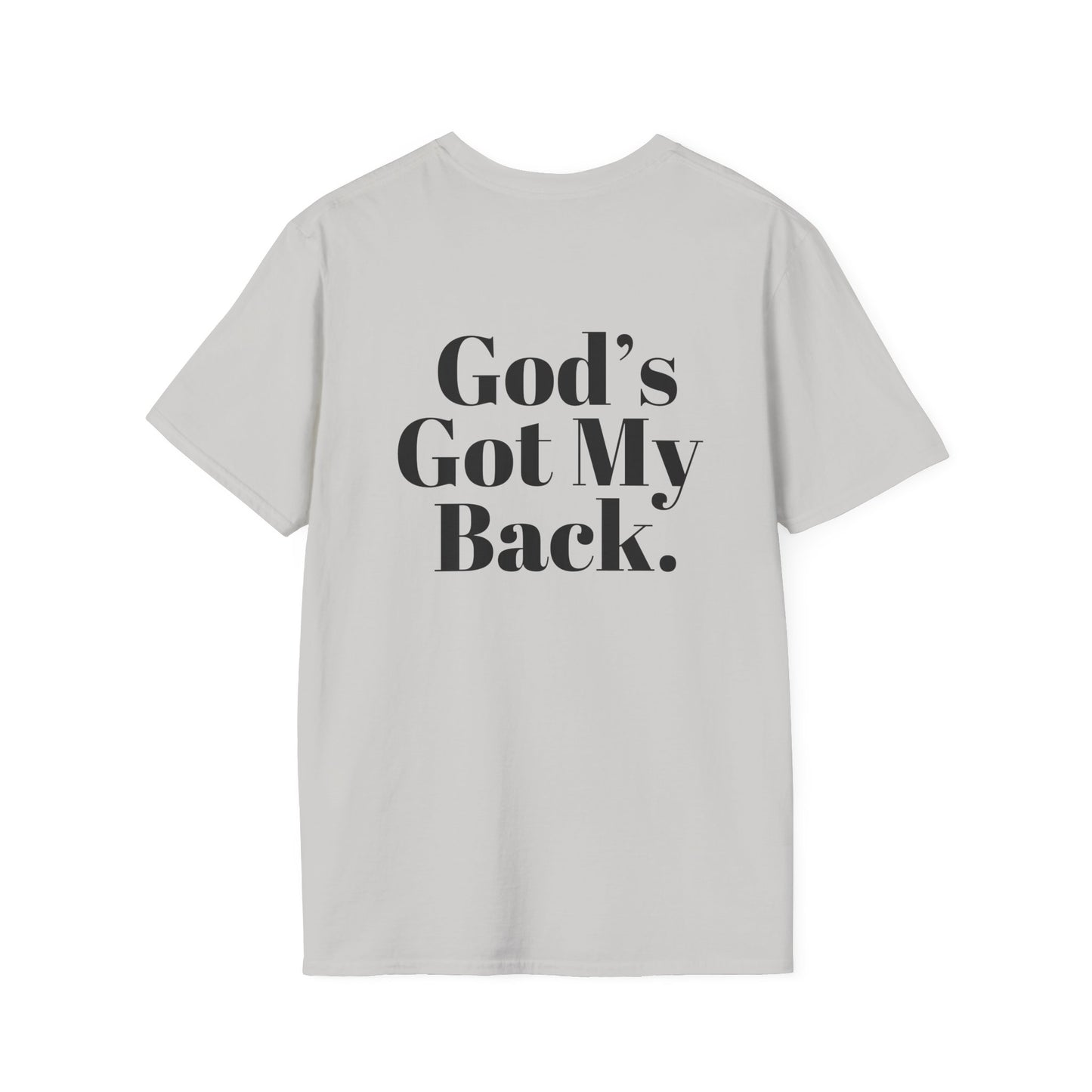 God's Got My Back Men's Tshirt (Black Logo) - Sweet Baby Jeez Teez