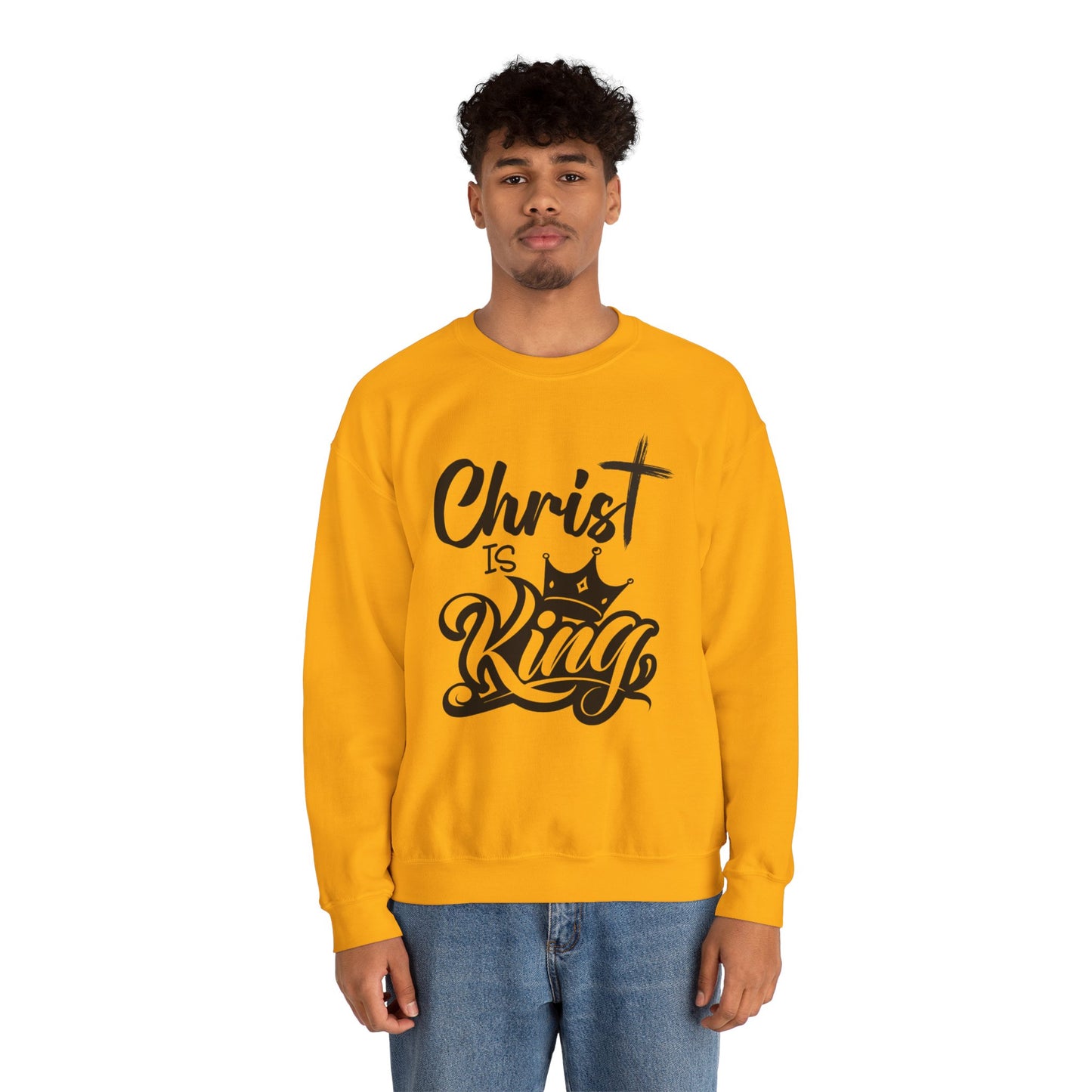 "Christ is King" Unisex Crewneck Sweatshirt - Sweet Baby Jeez Teez