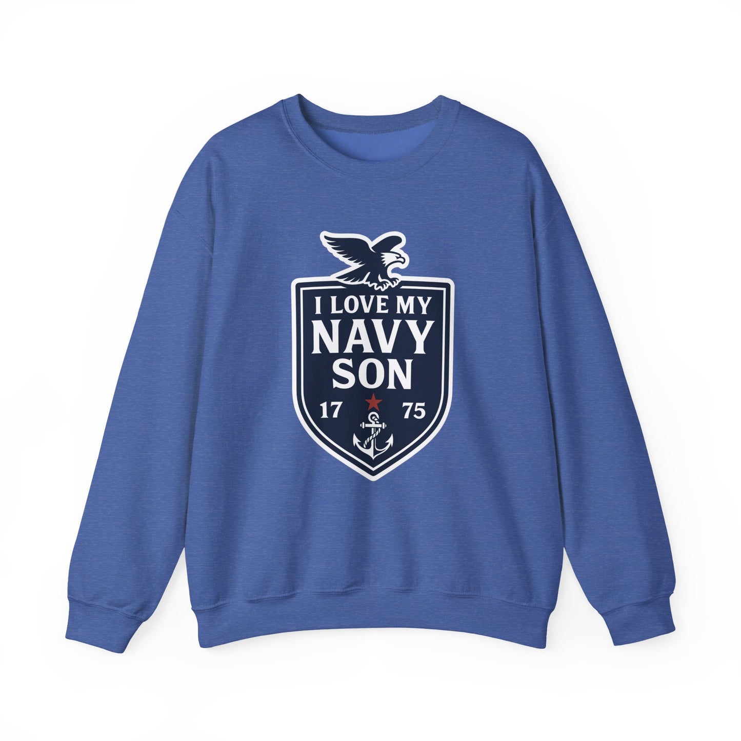 "I Love my Navy Son" Military Pride Navy Patriotic Crest Crewneck Sweatshirt