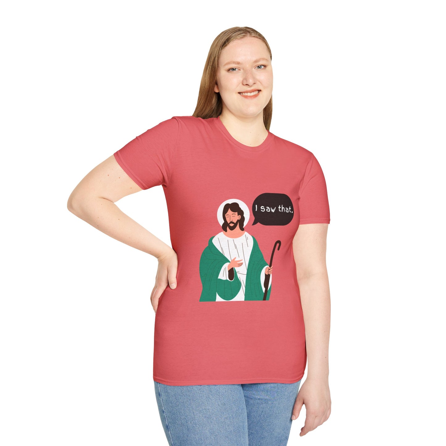 I Saw That Women's Relaxed/Plus Tshirt (Cartoon Logo) - Sweet Baby Jeez Teez