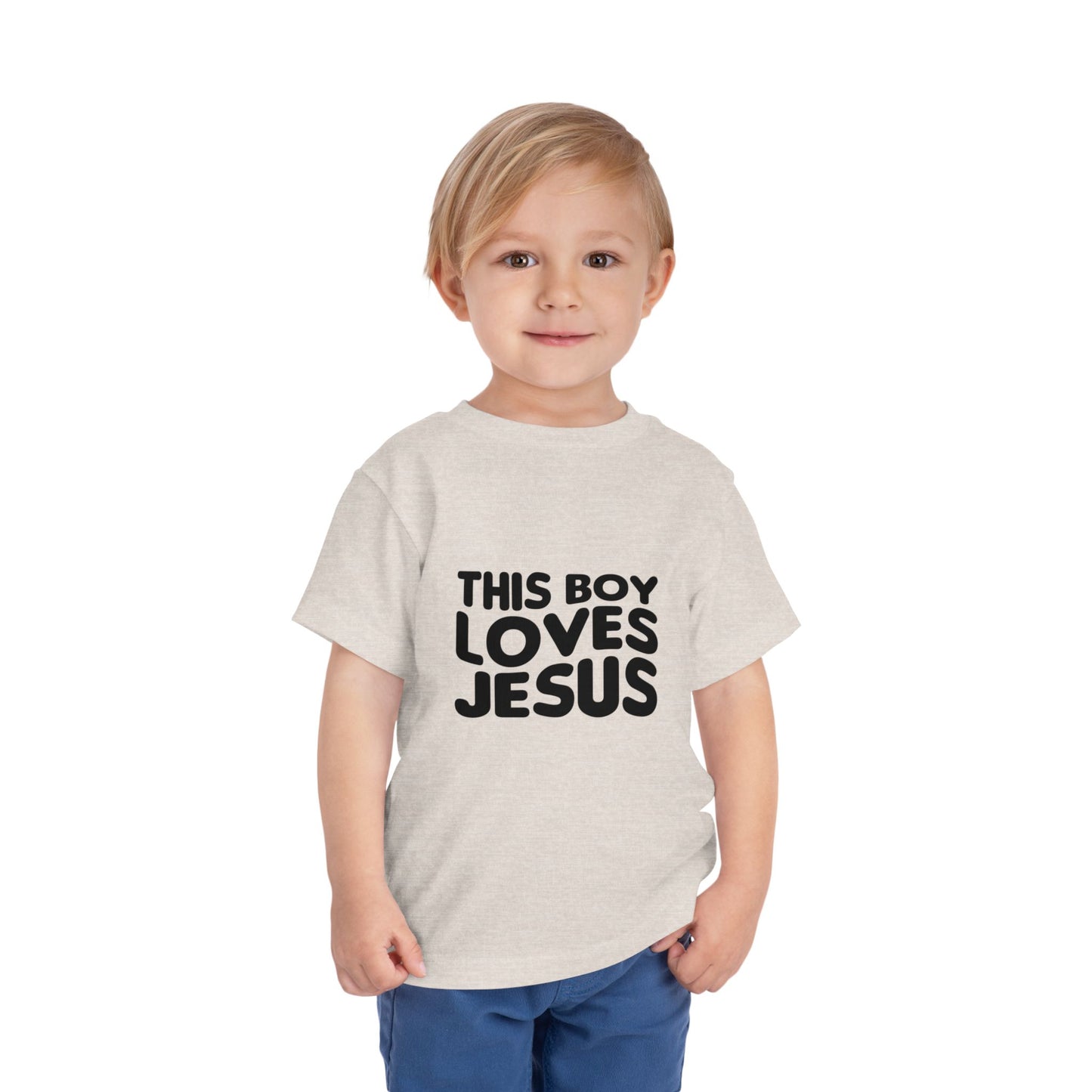 This Boy Loves Jesus Toddler Tshirt - Sweet Baby Jeez Teez