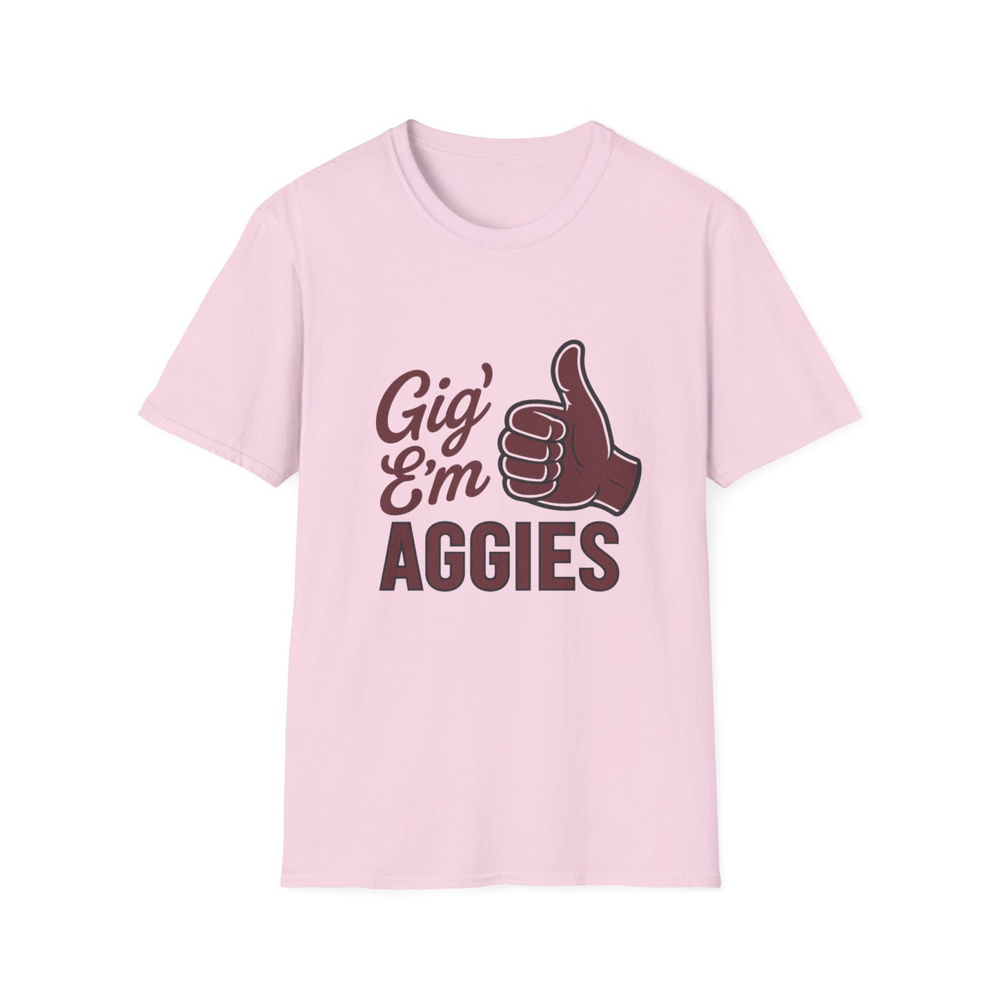 "Gig Em" Aggies Texas A&M Unisex Softstyle T-Shirt - Sweet Baby Jeez Teez