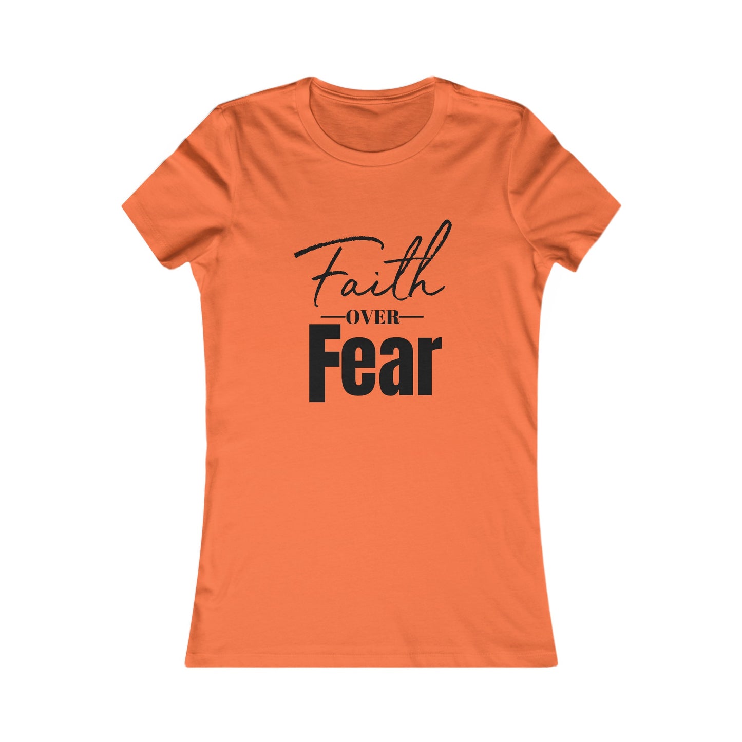Faith Over Fear Women's Fitted Tshirt (Black Logo) - Sweet Baby Jeez Teez