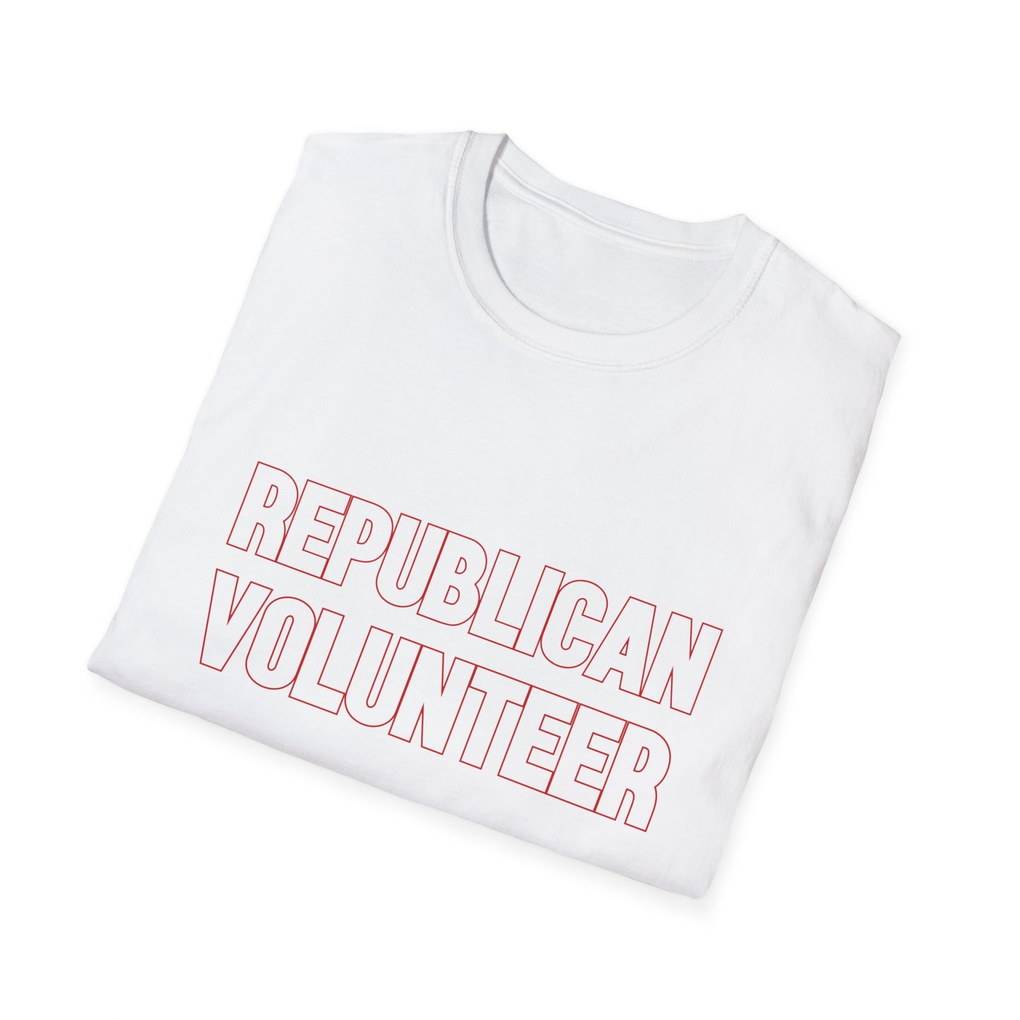 Republican Volunteer Unisex Tshirt (White/Red Logo) - Sweet Baby Jeez Teez